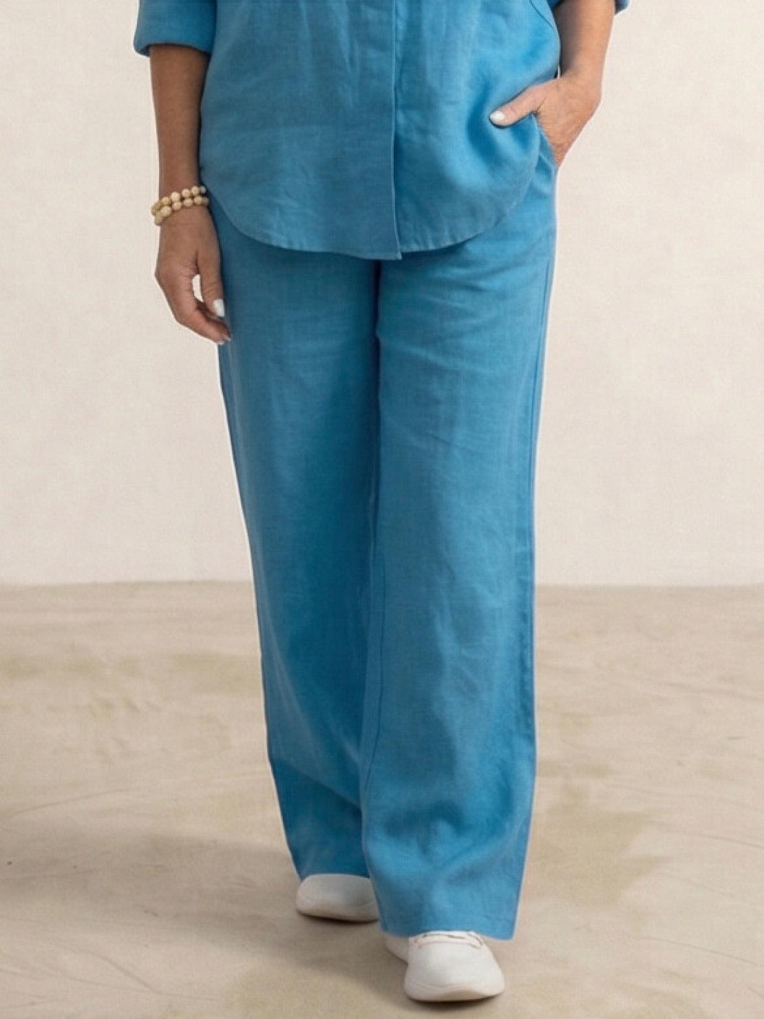 Vivian | Women's Relaxed Button-Up Shirt and Wide-Leg Pant Ensemble