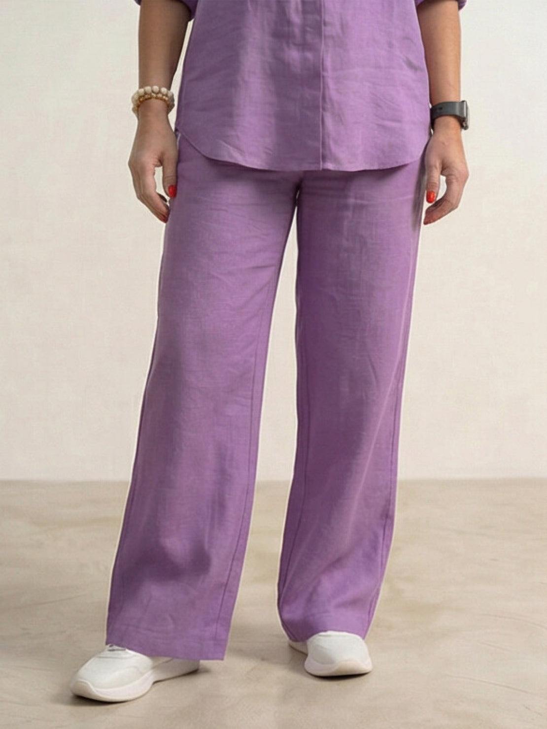Vivian | Women's Relaxed Button-Up Shirt and Wide-Leg Trousers Ensemble