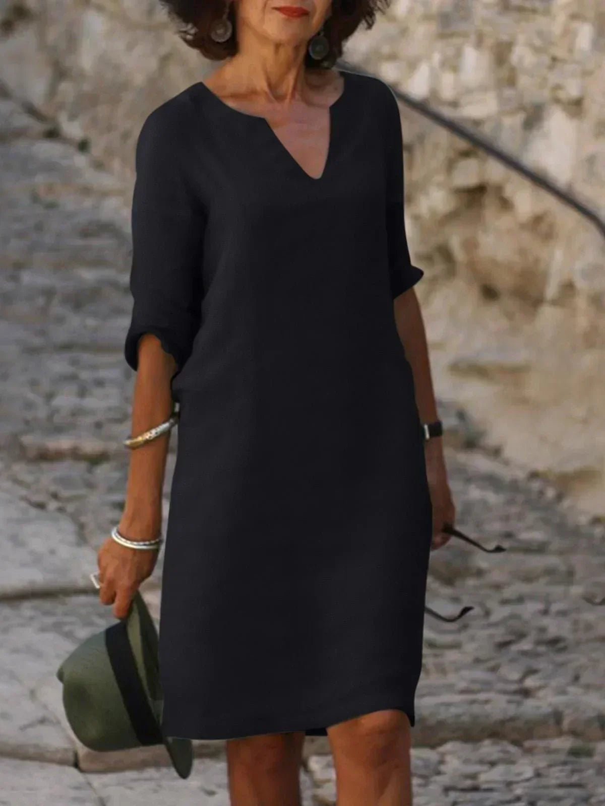Skylar™ | Chic V-Neck Elegant Dress