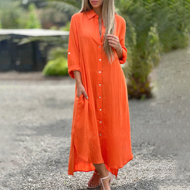 Brielle | Women's Relaxed Button-Up Maxi Shirt Dress