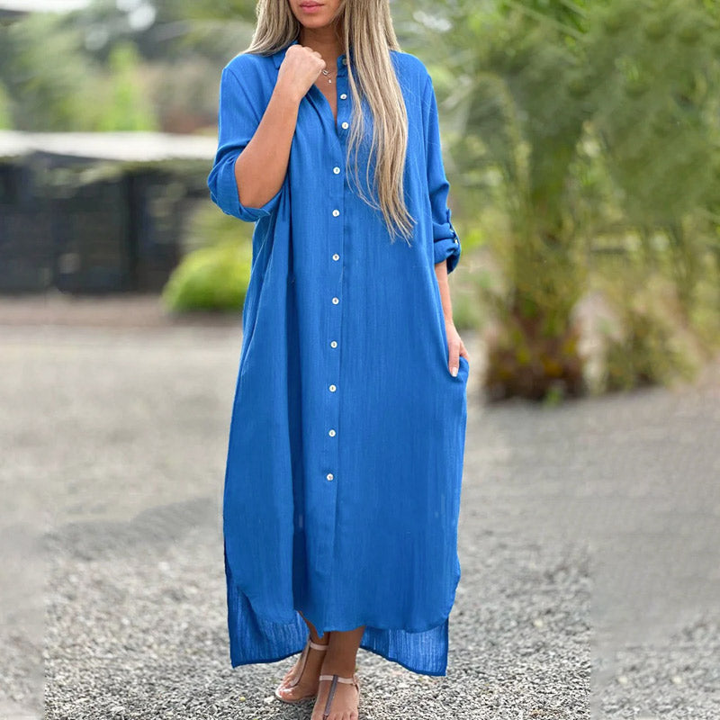 Brielle | Women's Relaxed Button-Up Maxi Shirt Dress