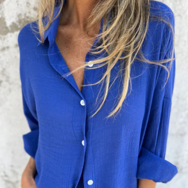Funa | Women's Two-Piece Button-Up Shirt and Pant Ensemble