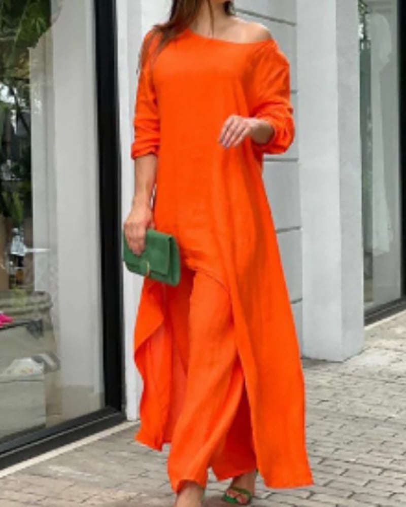 Oasis | Women's Longline Tunic & Wide Leg Pants Two-Piece Set