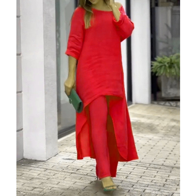 Oasis | Women's Longline Tunic & Wide Leg Pants Two-Piece Set