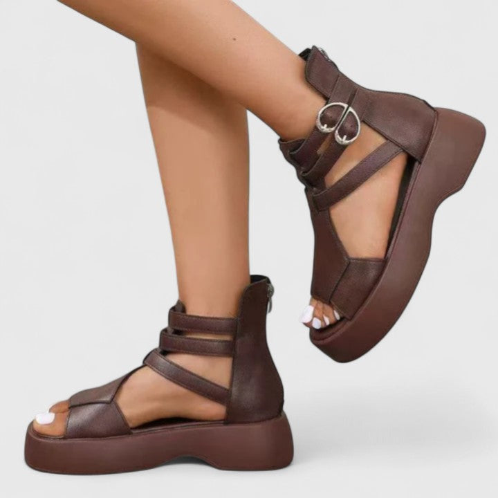 Nova Women's Open-Toe Platform Sandals with Ankle Strap