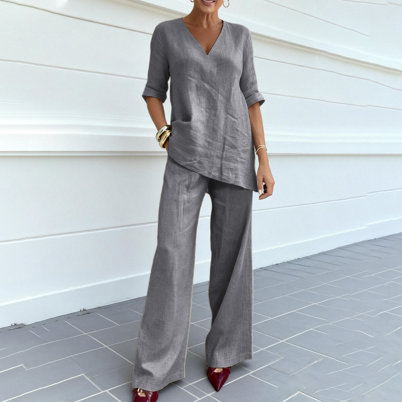 Relaxed Wide-Leg Two-Piece Set