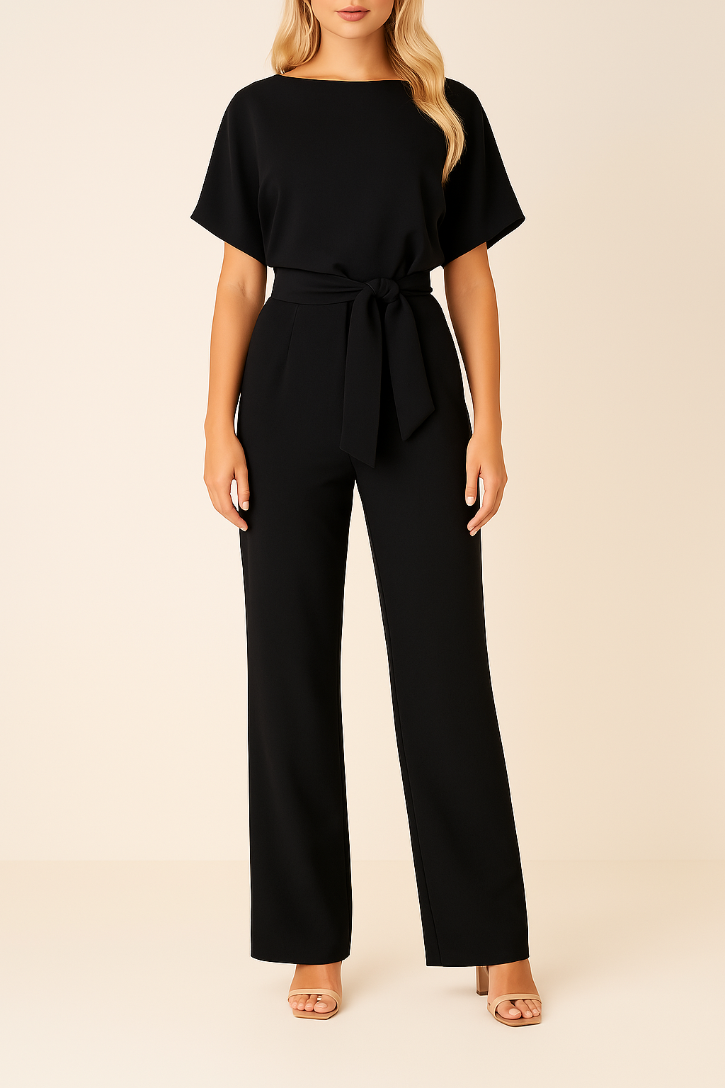Thea | Women's Short Sleeve Wide Leg Jumpsuit