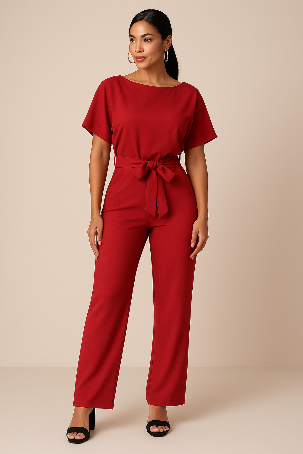 Thea | Women's Short Sleeve Wide Leg Jumpsuit