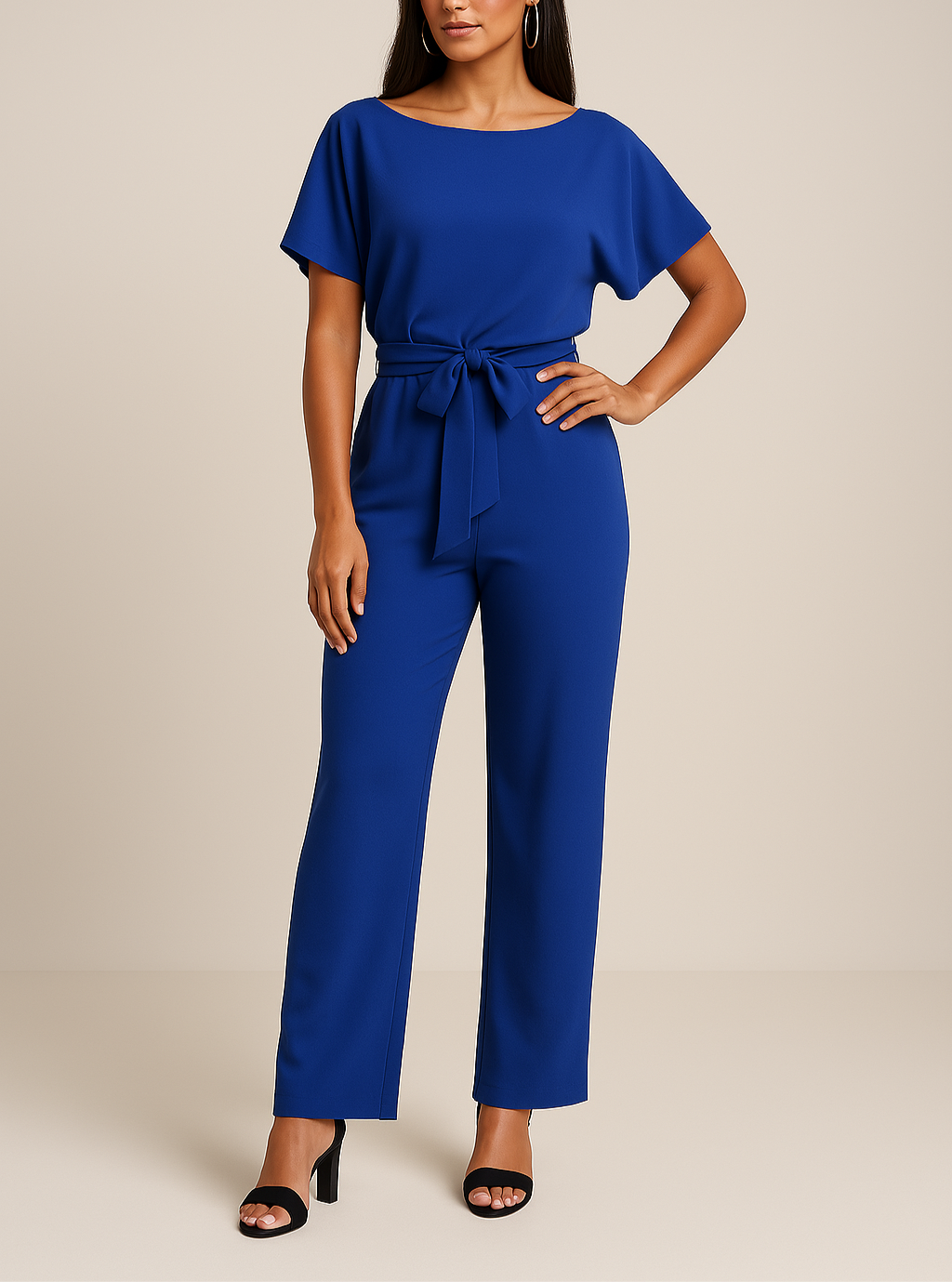 Thea | Women's Short Sleeve Wide Leg Jumpsuit