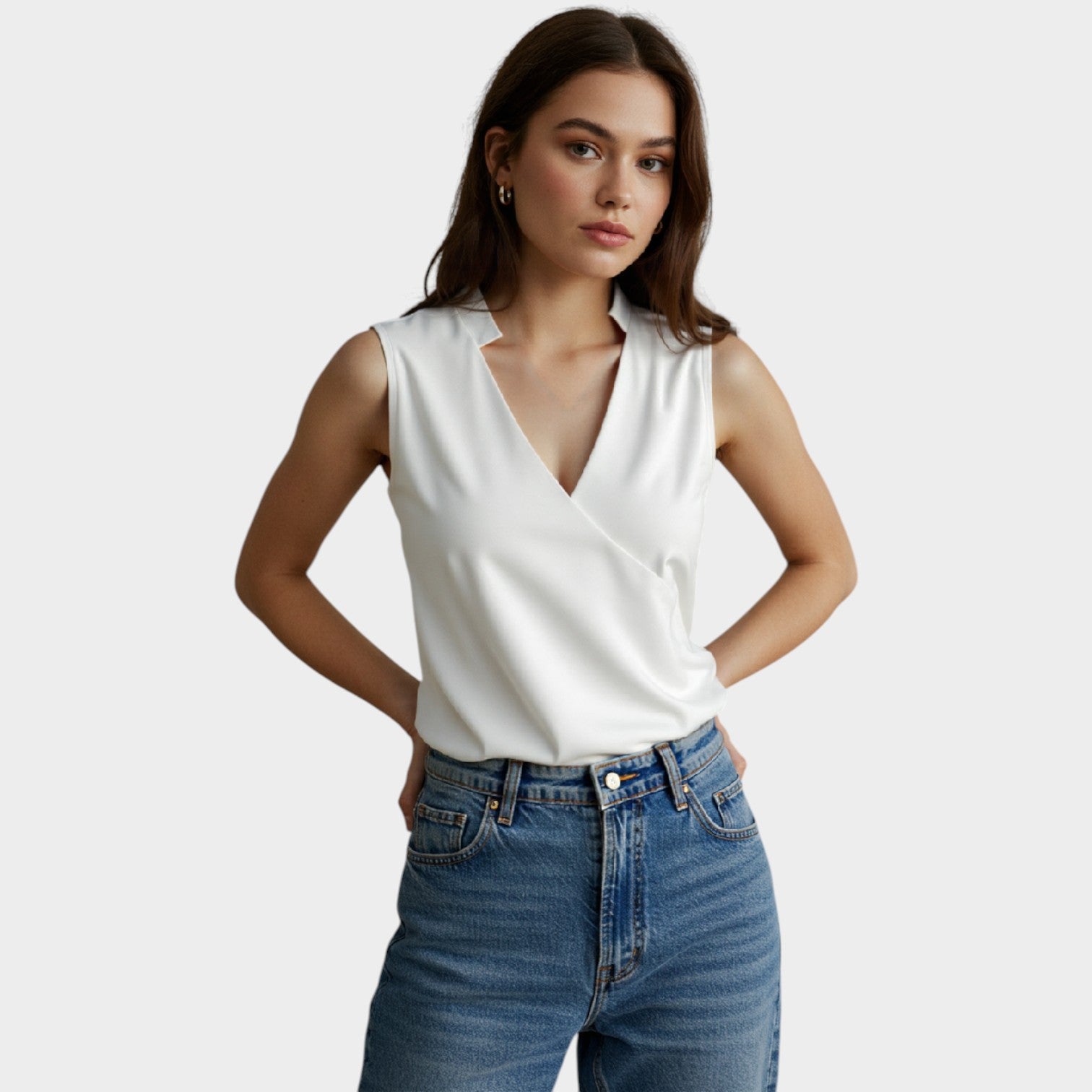 Sleeveless Wrap Top