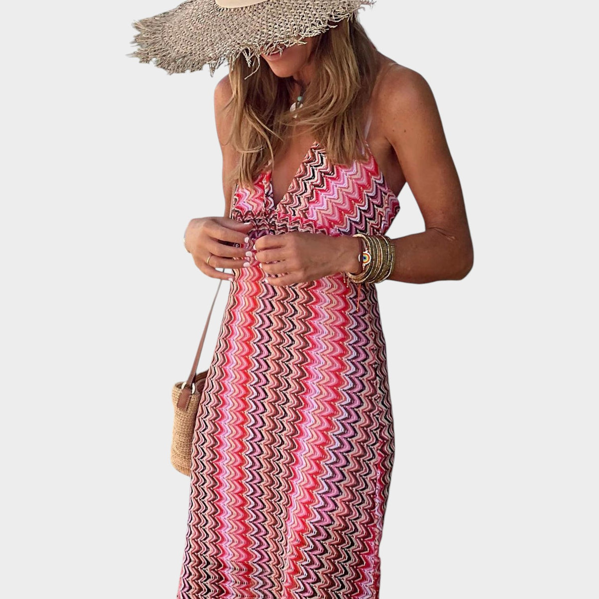Women’s Maxi Dress Tribal Print Halterneck