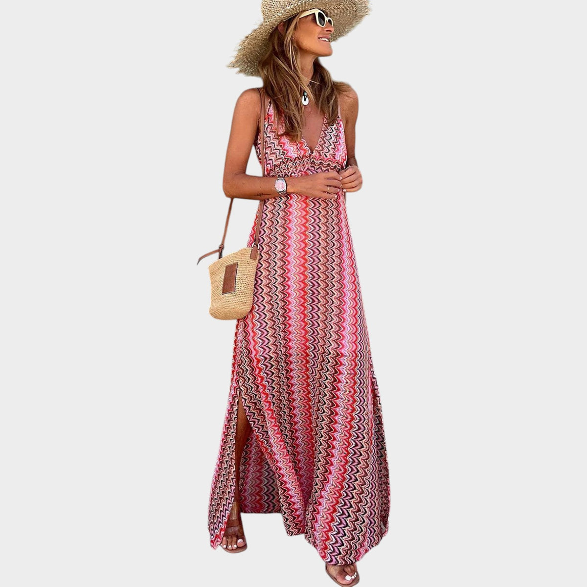 Women’s Maxi Dress Tribal Print Halterneck