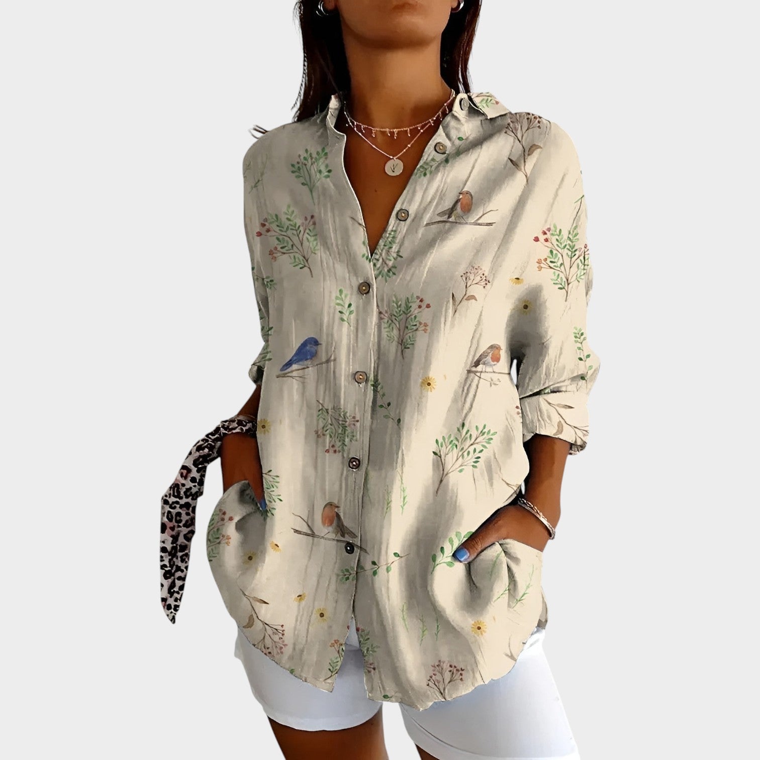 Printed Button Up Shirt