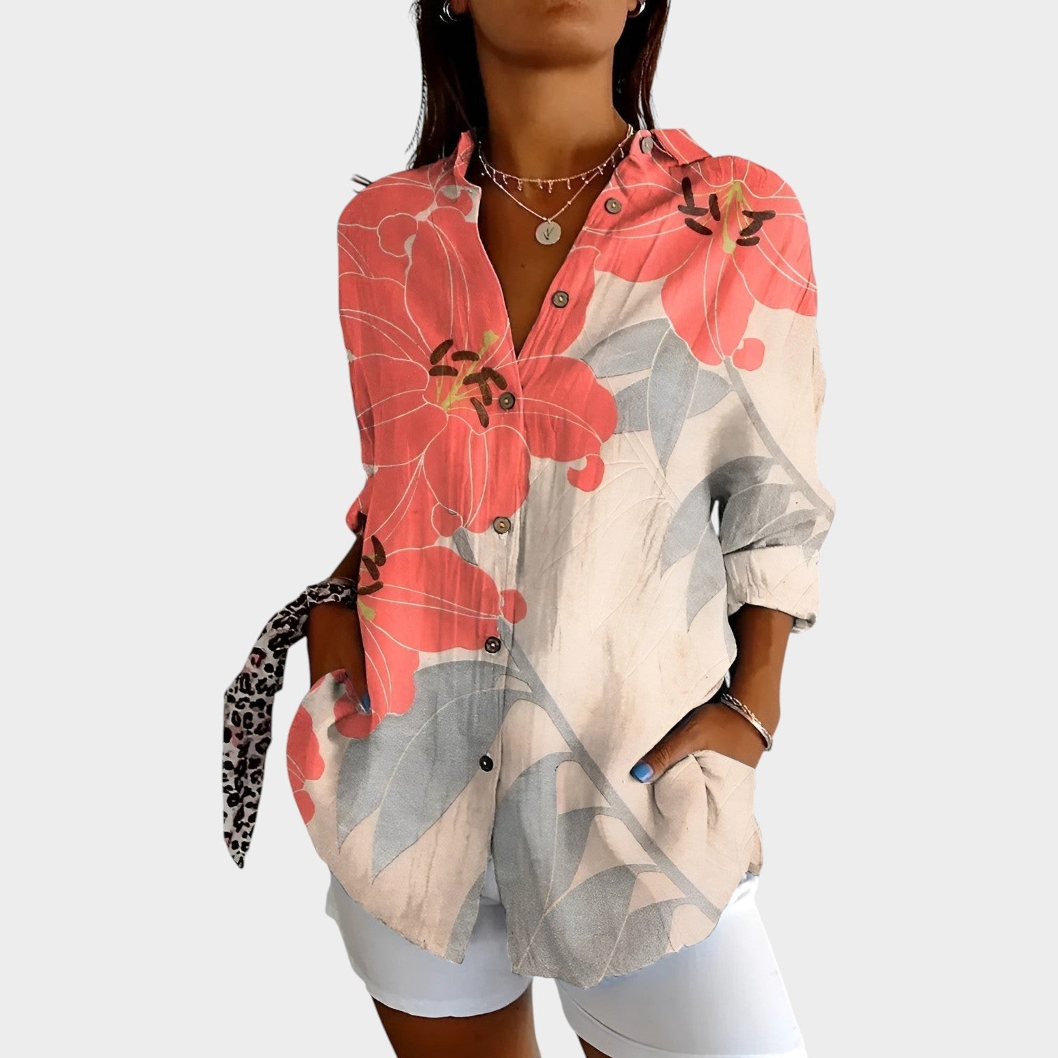 Printed Button Up Shirt