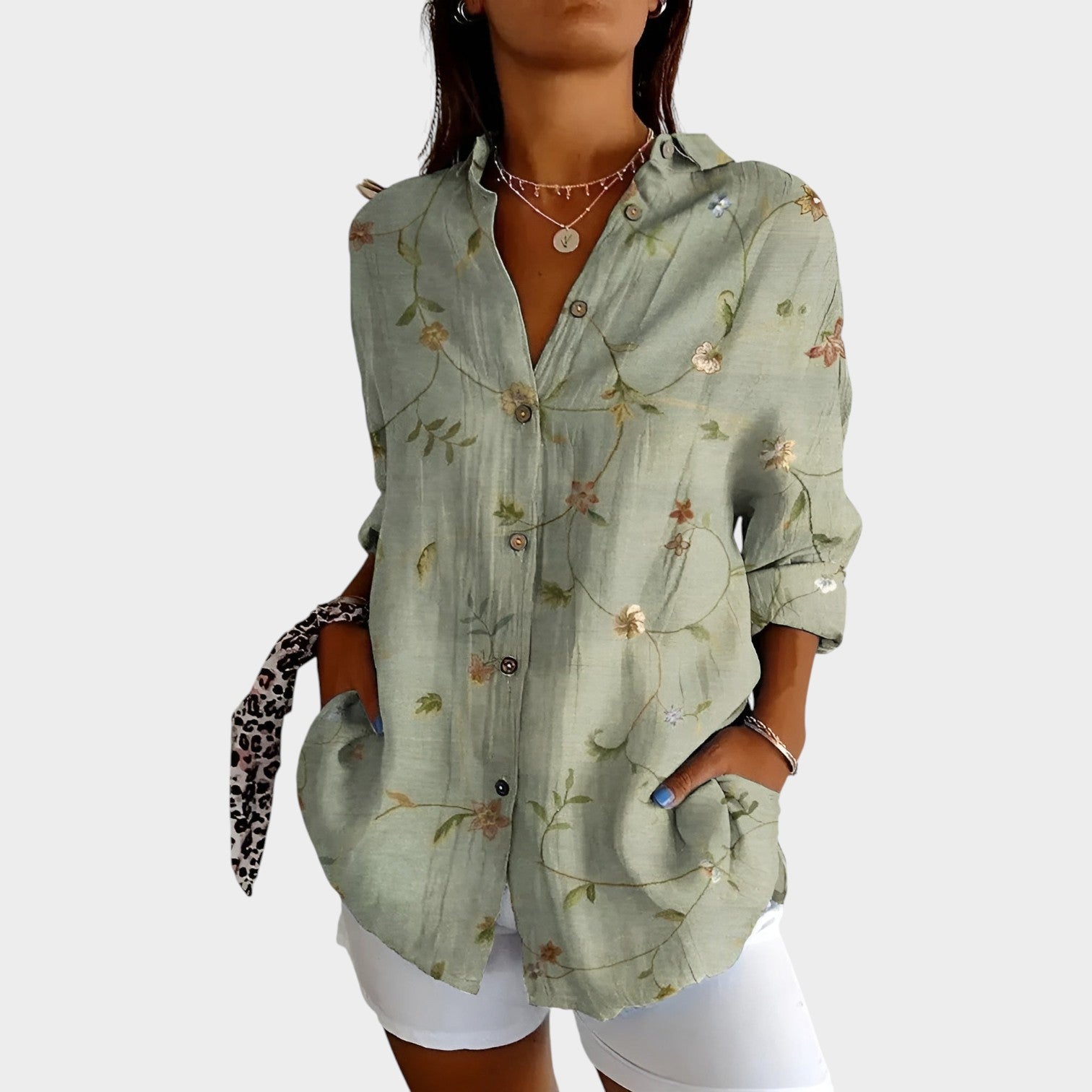 Printed Button Up Shirt