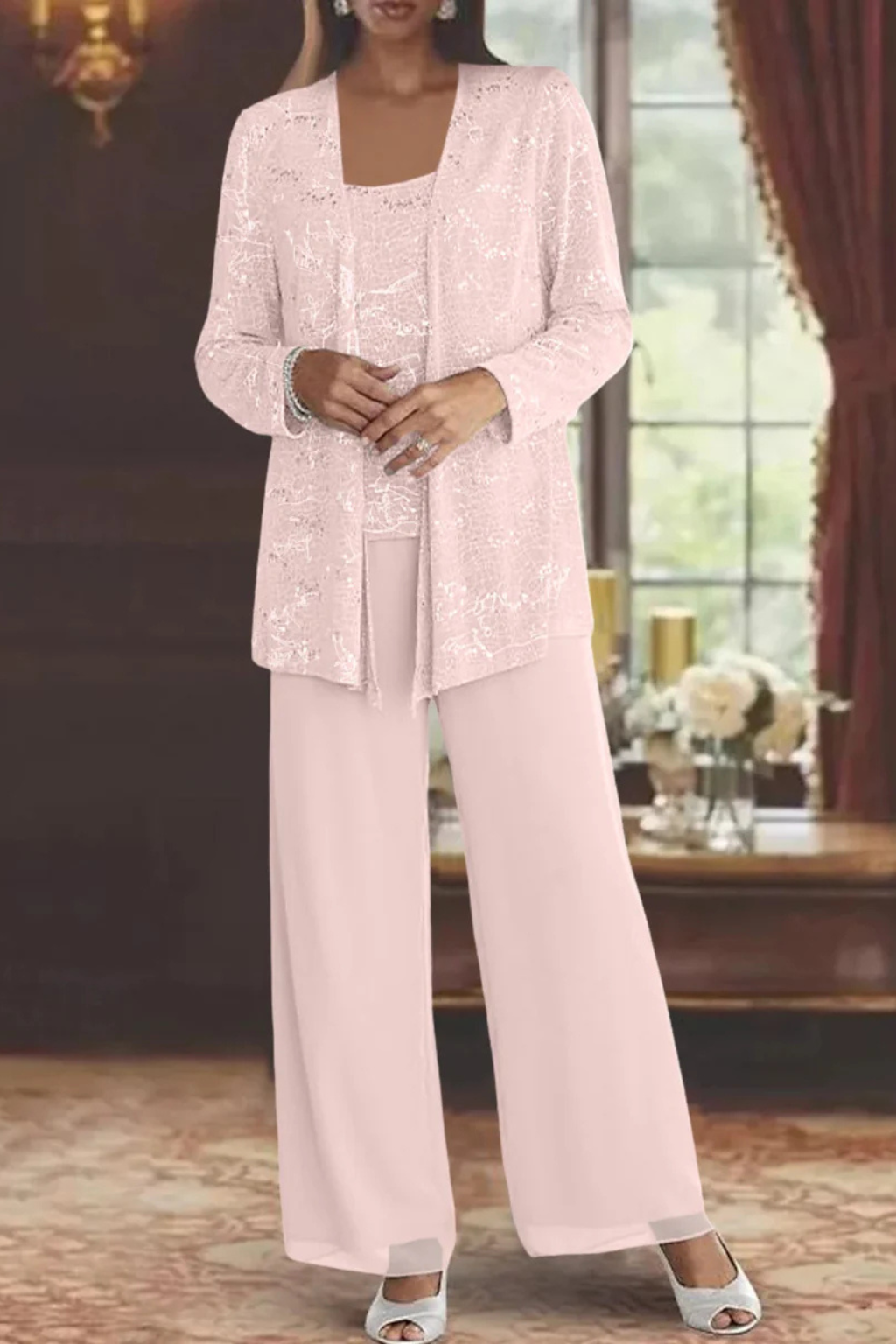 Veronica | Women's Three-Piece Wide-Leg Pant Suit with Jacket