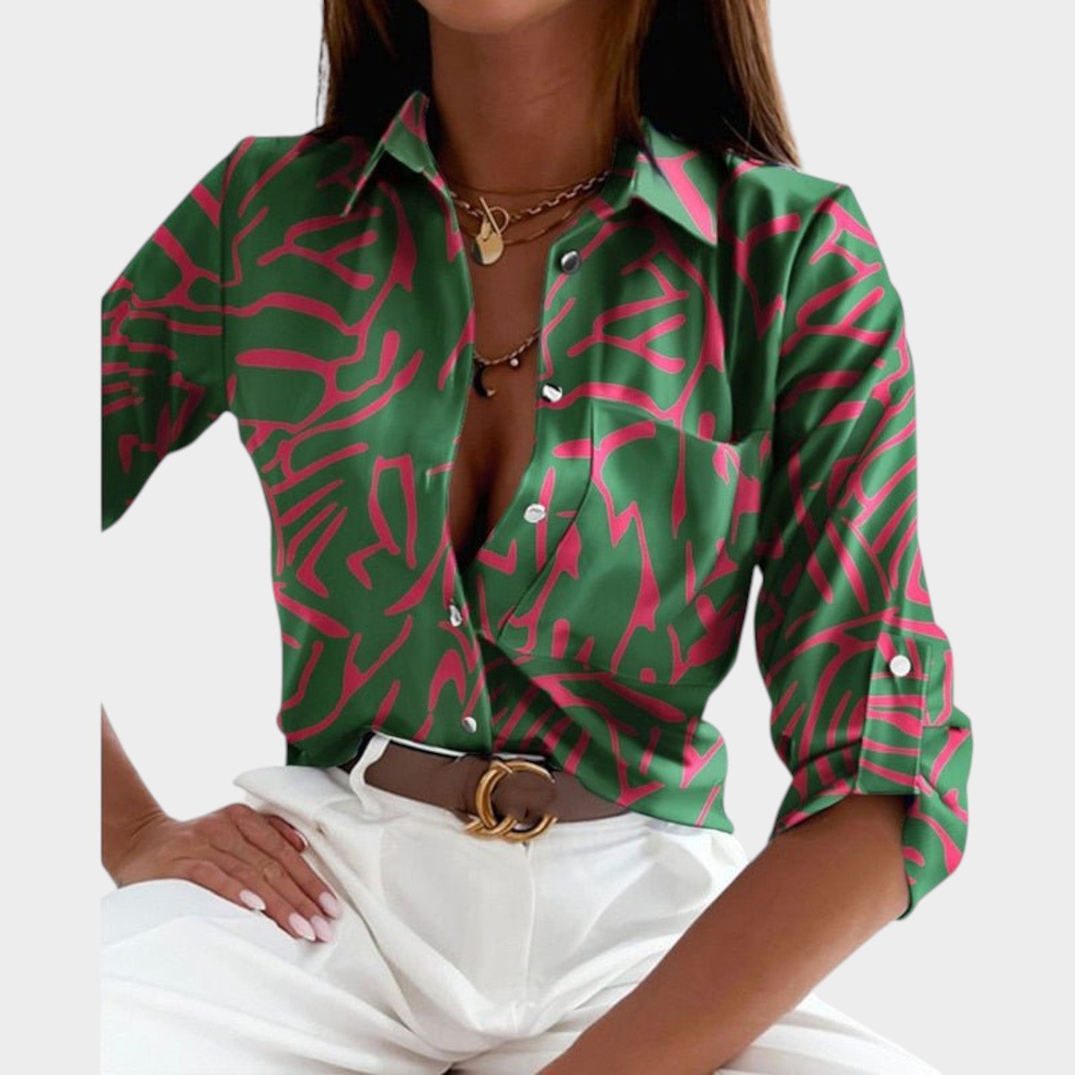 Abstract Button Up Shirt
