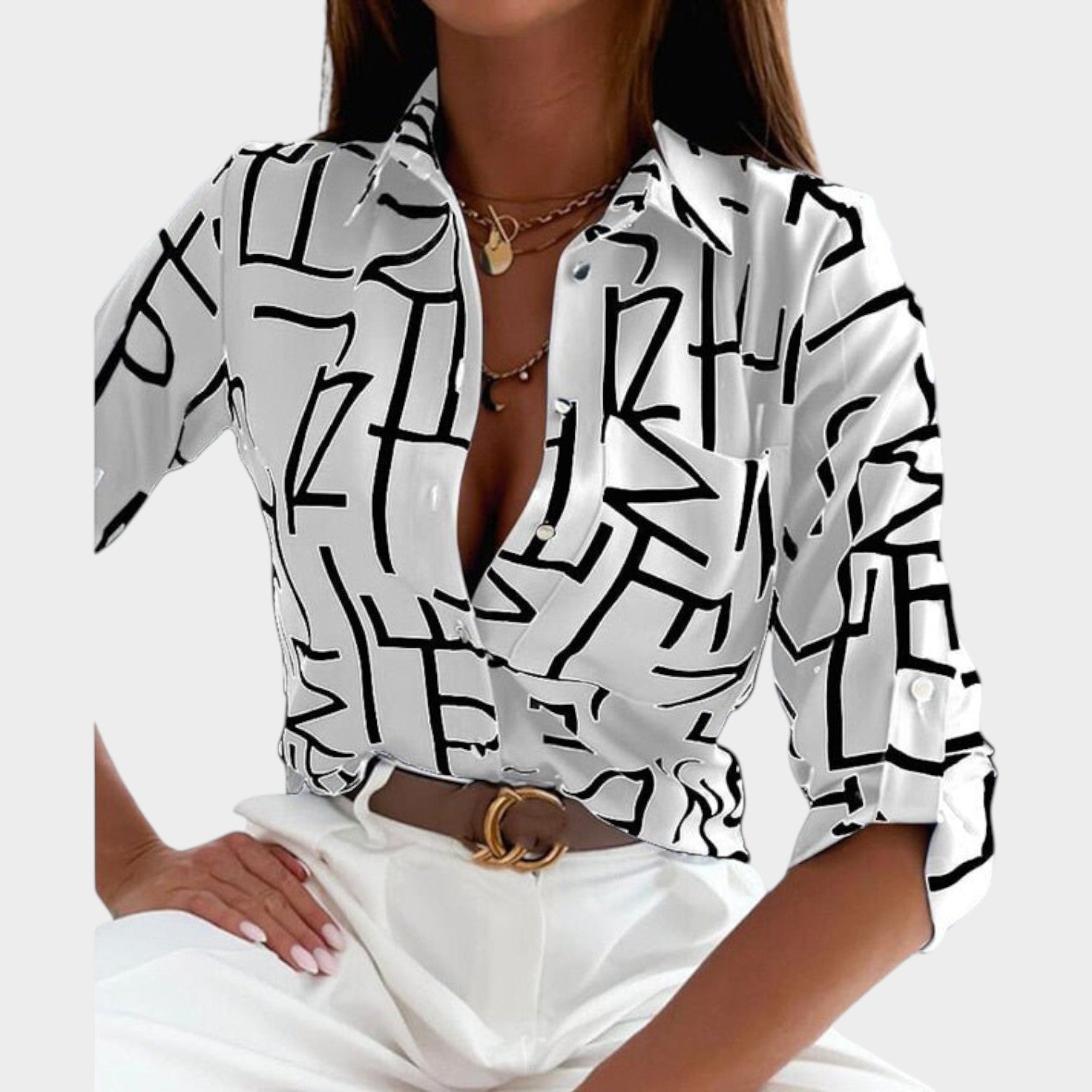 Abstract Button Up Shirt