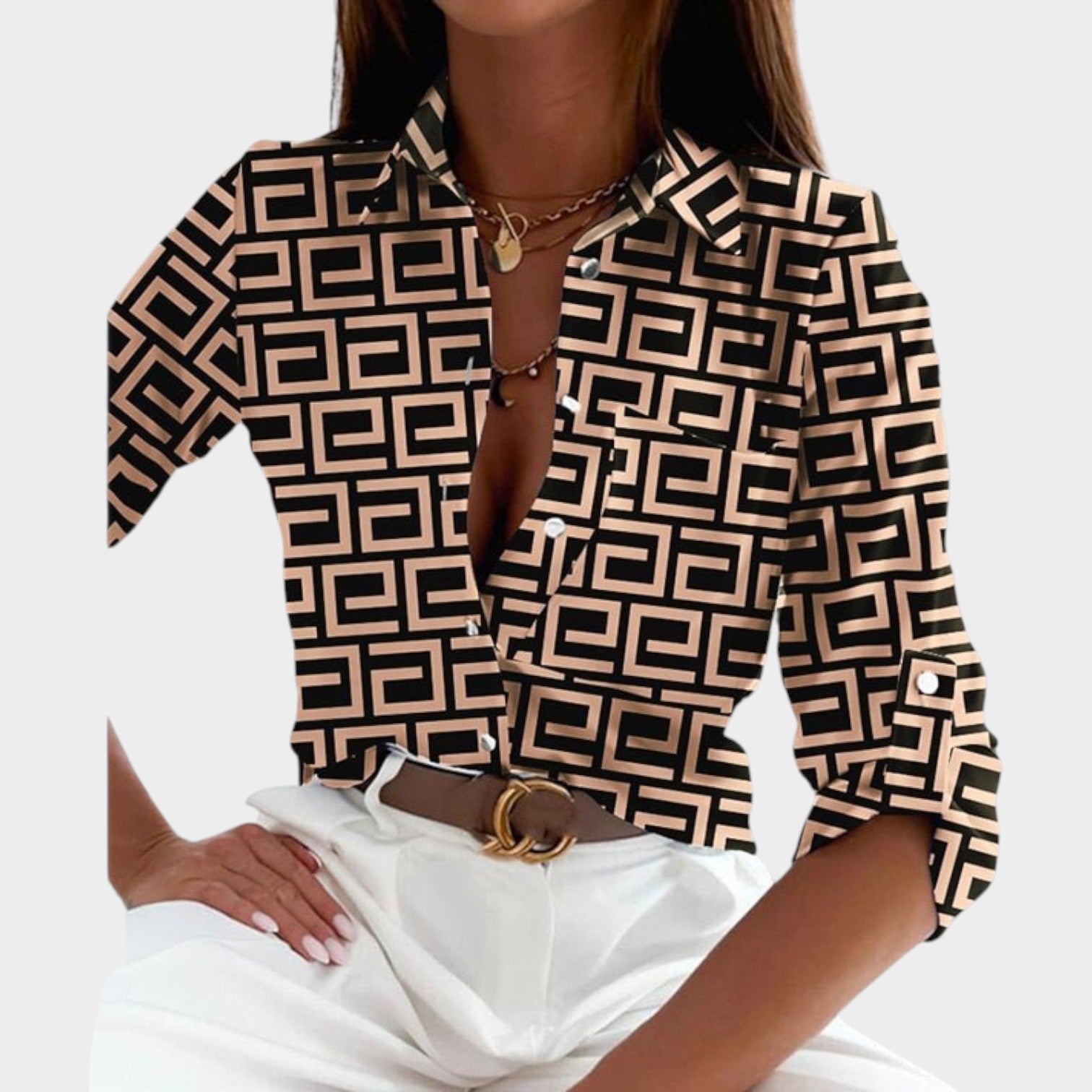 Abstract Button Up Shirt