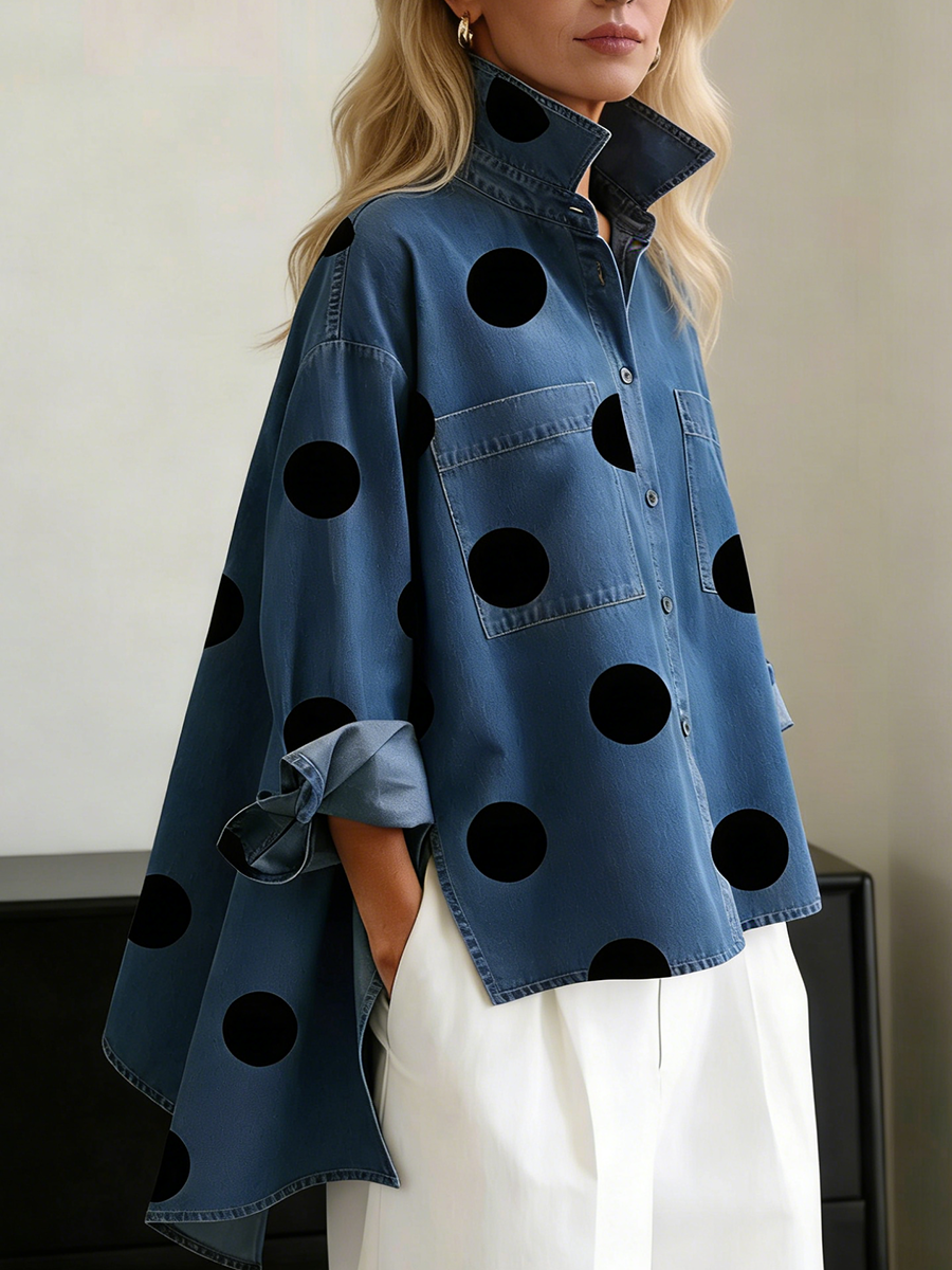 Zara | Women's Long Sleeve Polka Dot Shirt