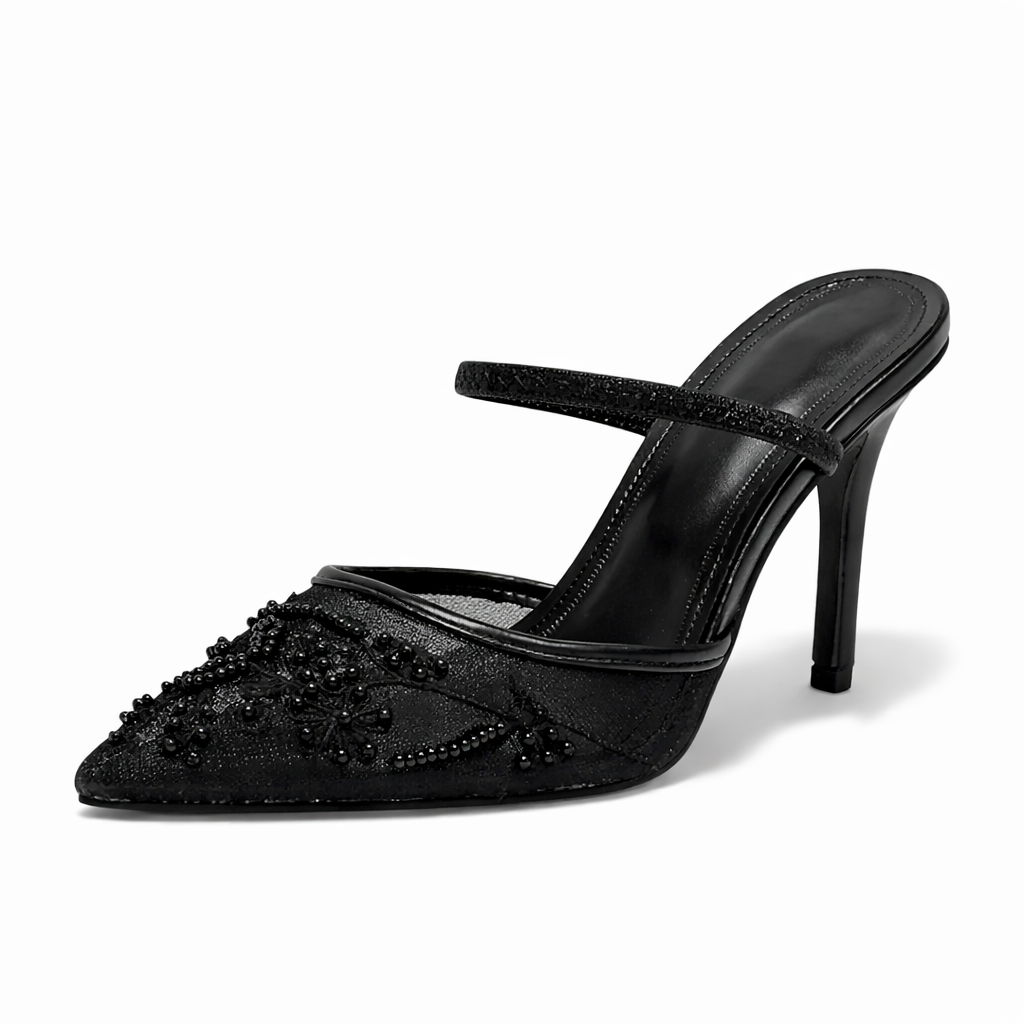 Zephyr | Women's Embroidered Slingback Kitten Heels