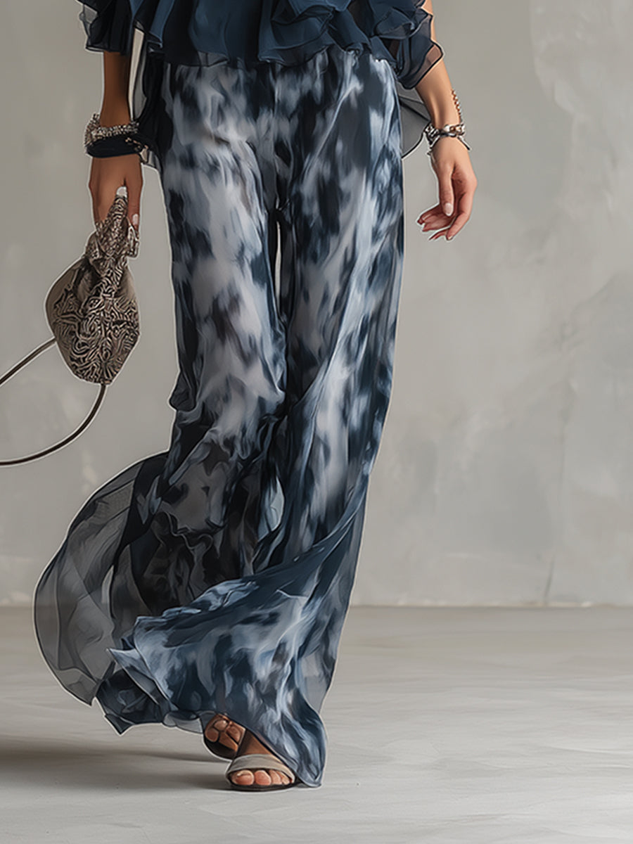 Zephyra | Women's Halter Neck Wide Leg Two-Piece Ensemble
