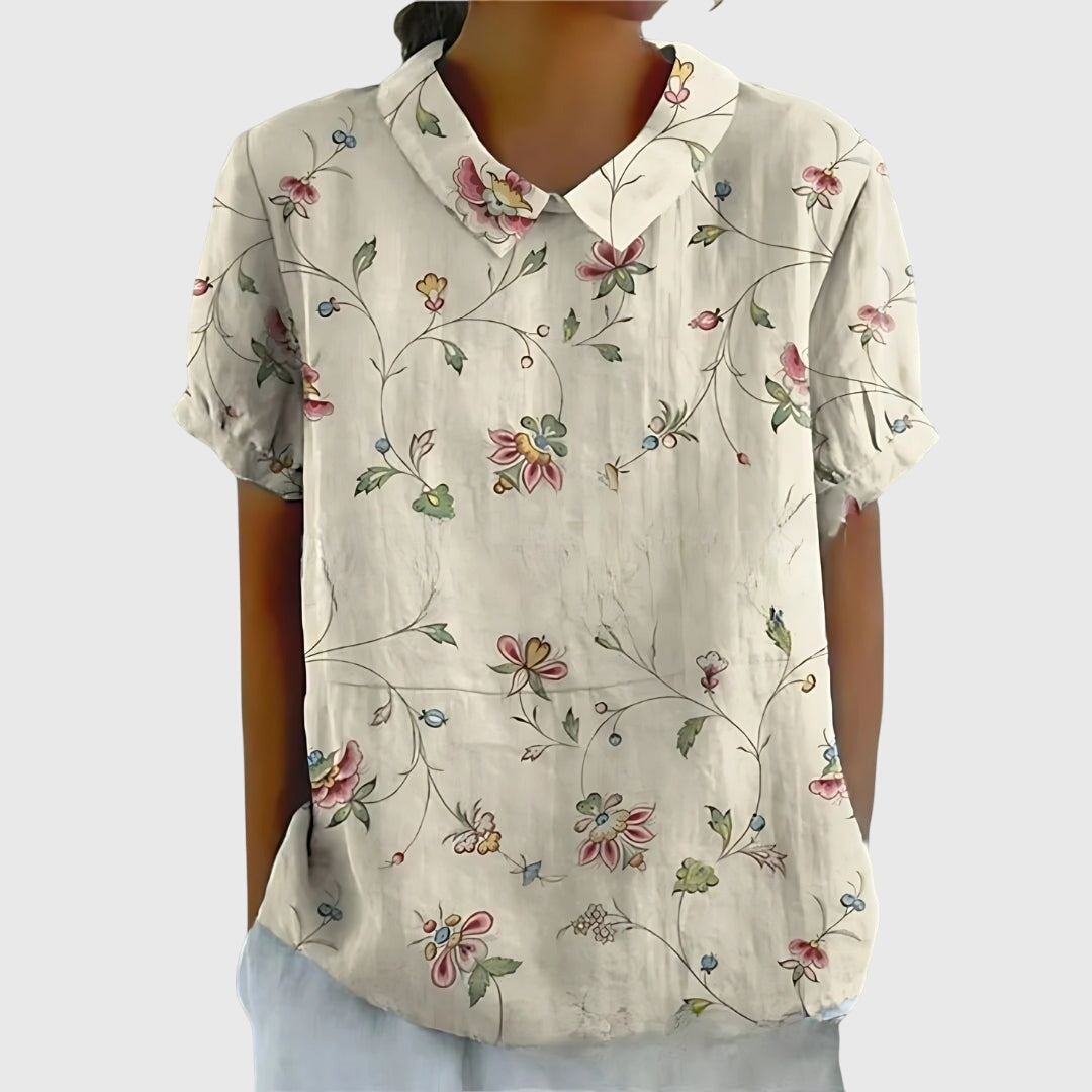 Short Sleeve Floral Blouse