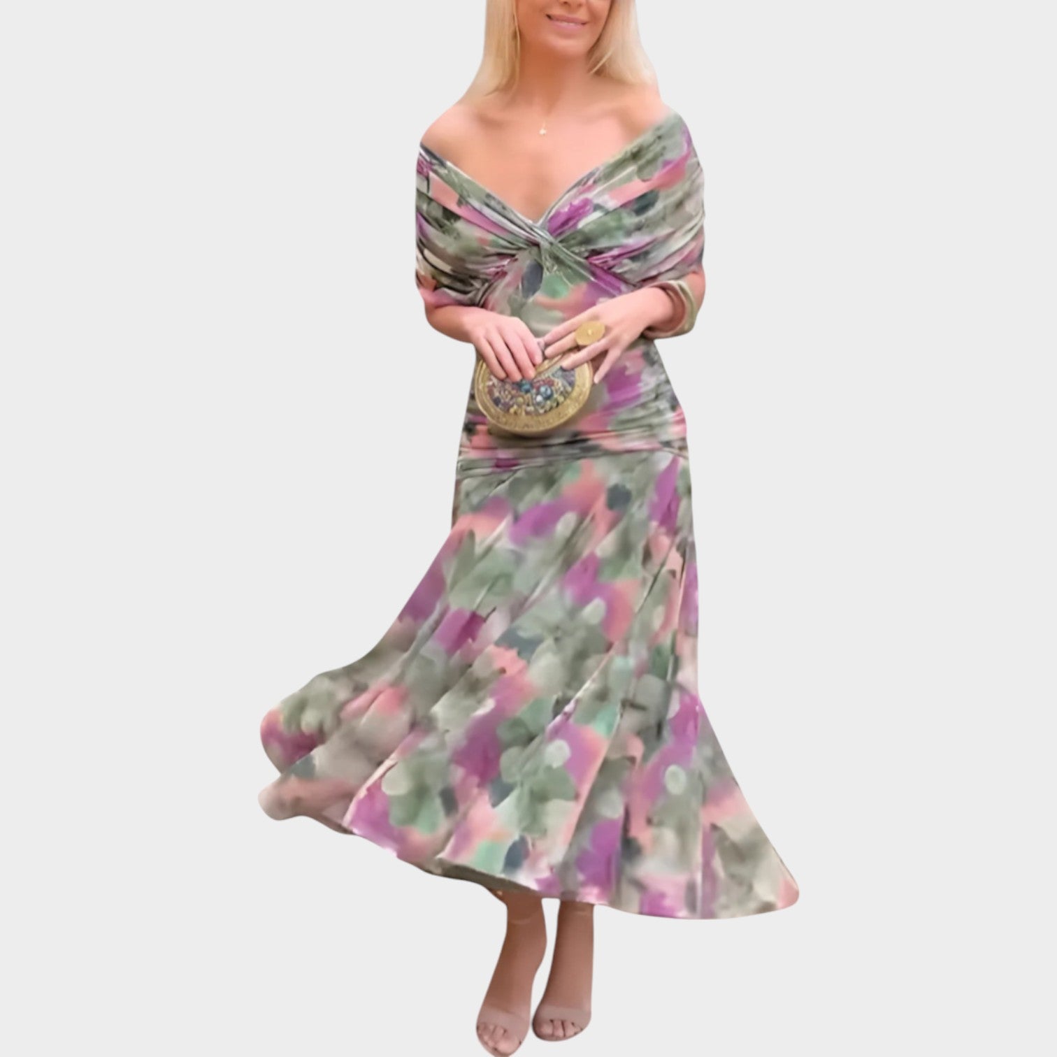 Off-Shoulder Midi Dress