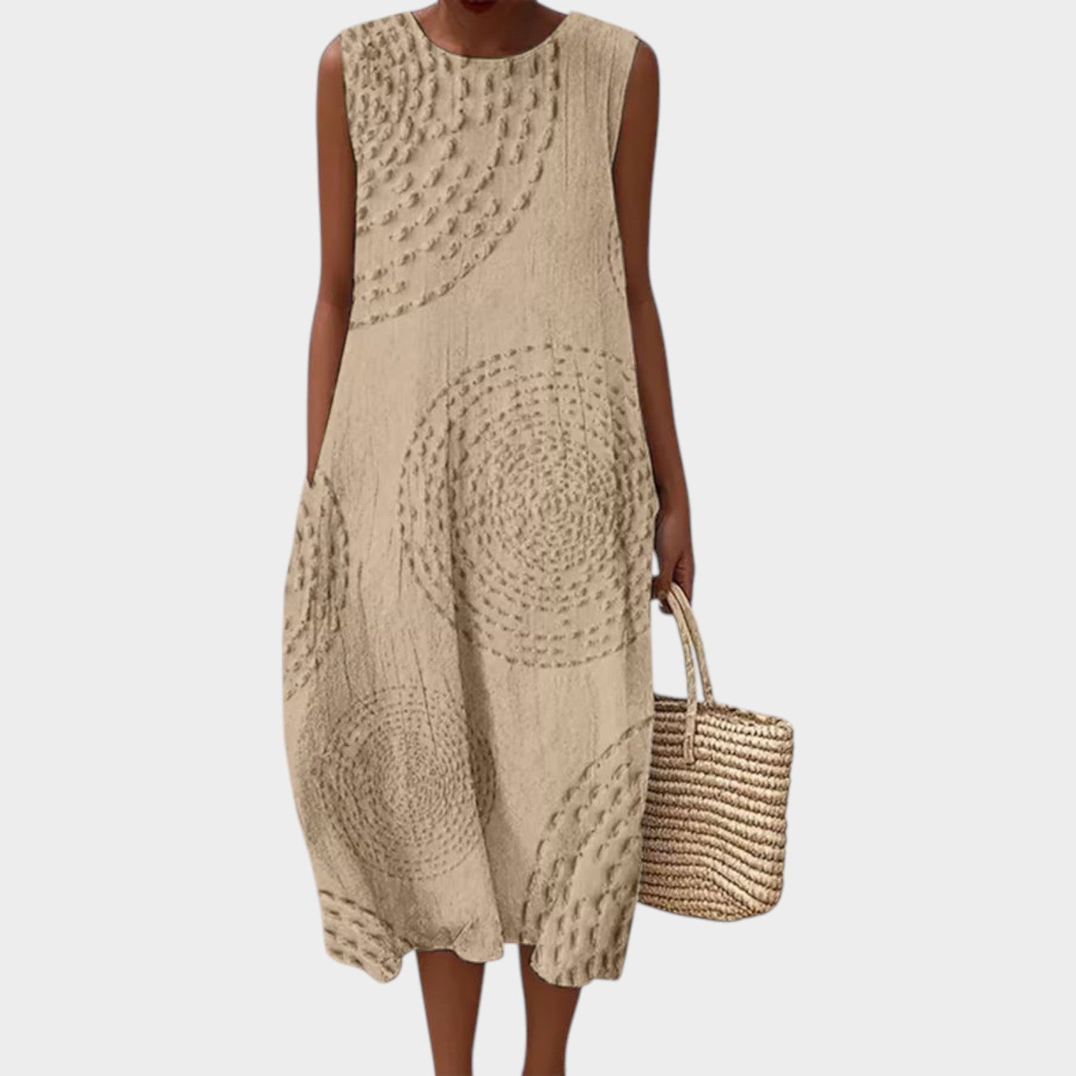 Sleeveless Textured Summer Dress
