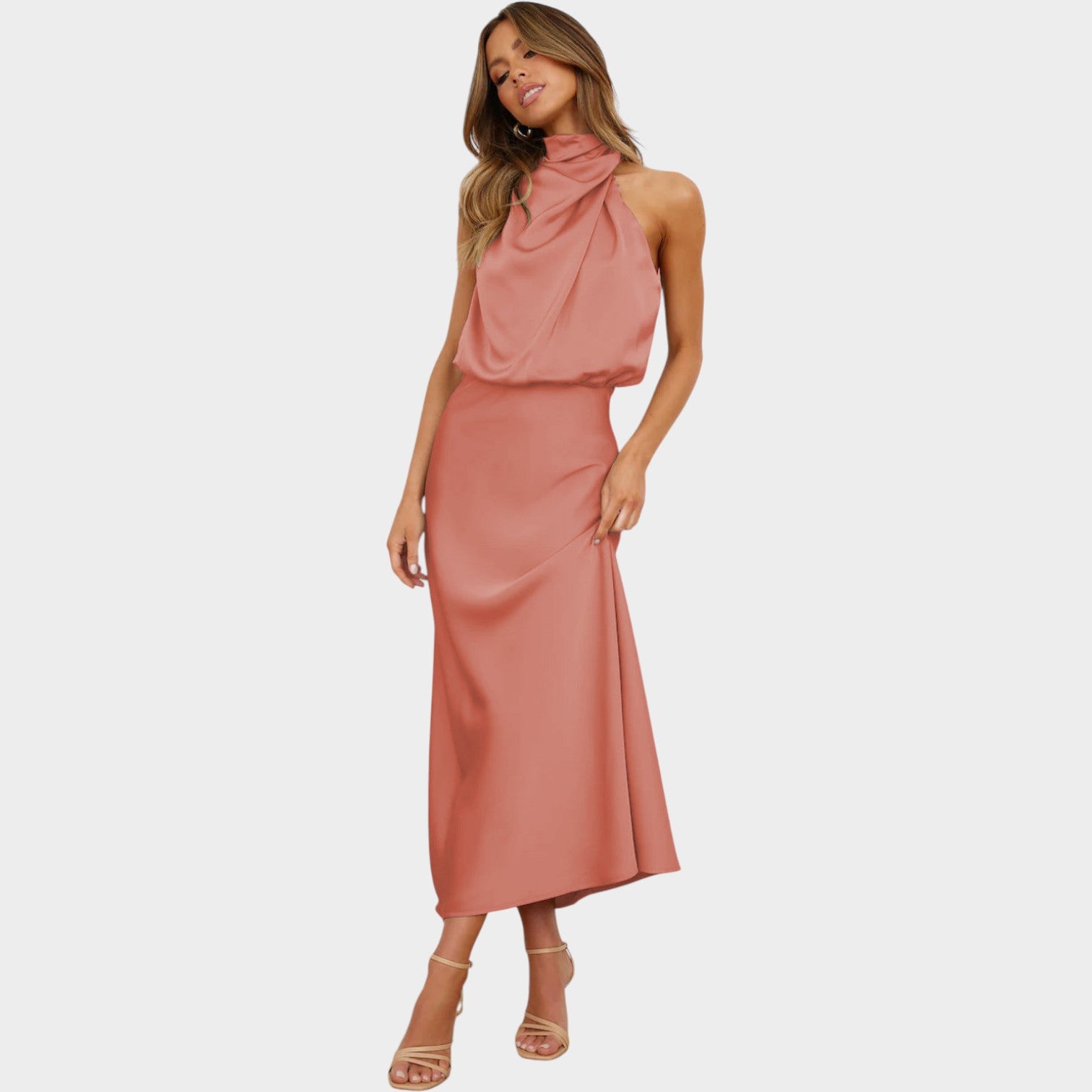 Satin Sleeveless Formal Dress