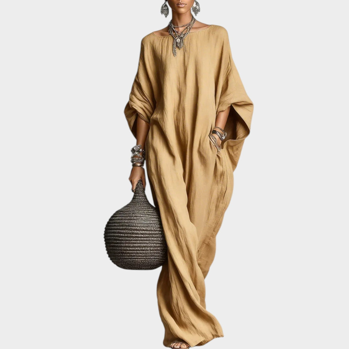 Women's Boho Linen Maxi Dress