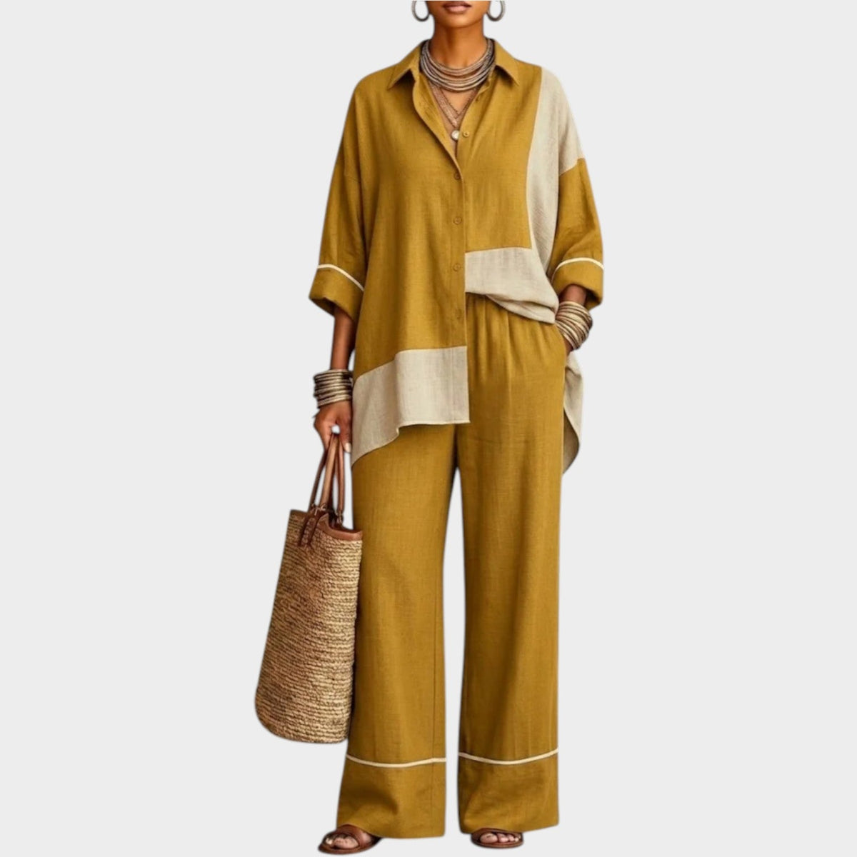 Women's Matching Set Colour Block Two Piece