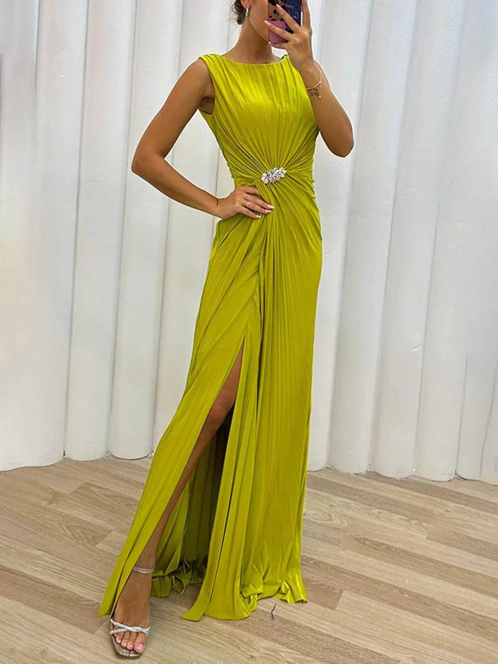 Freesia | Pleated Maxi Dress for Women - Perfect for Wedding Guests and Evening Events