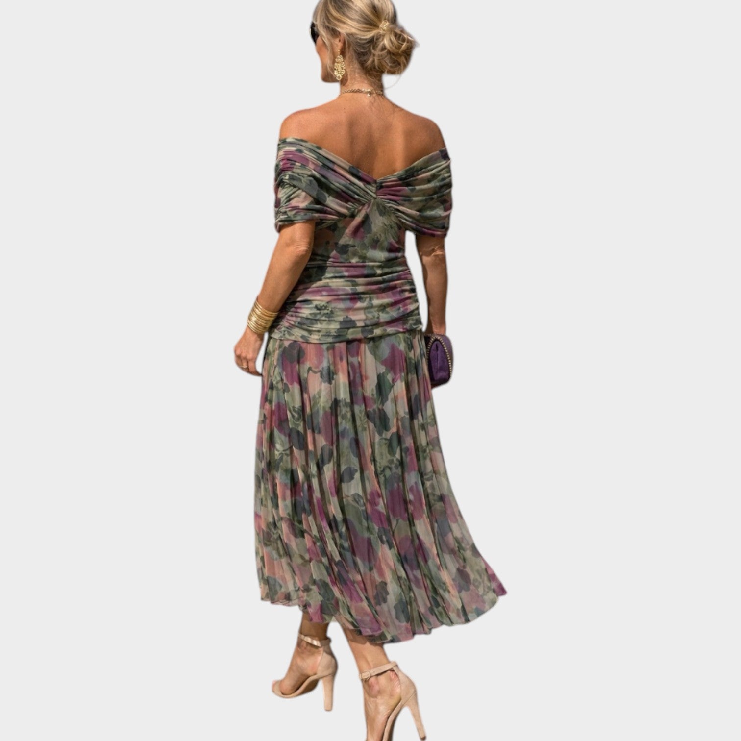 Off Shoulder Wedding Guest Maxi Dress