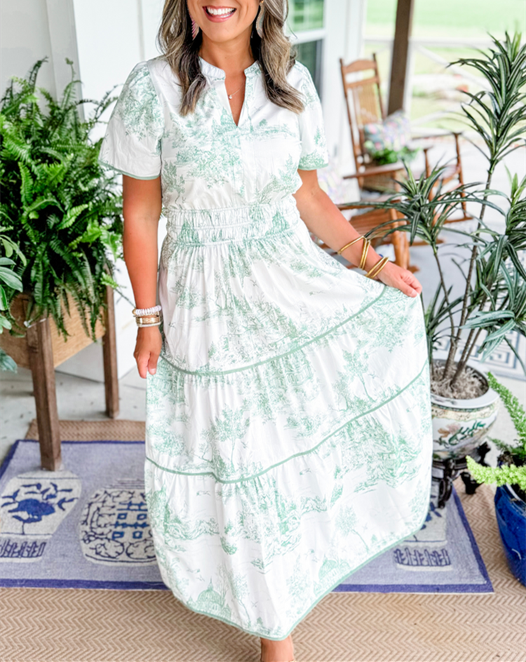 Camille™ | Timeless Toile Maxi Dress