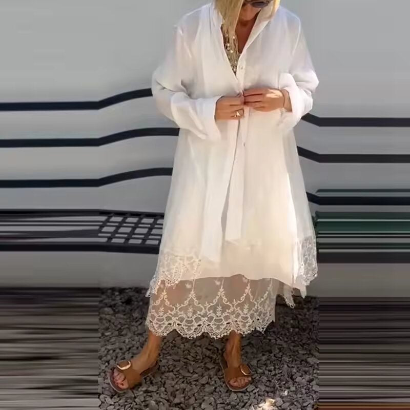 Two-Piece Maxi Dress & Cardigan Set