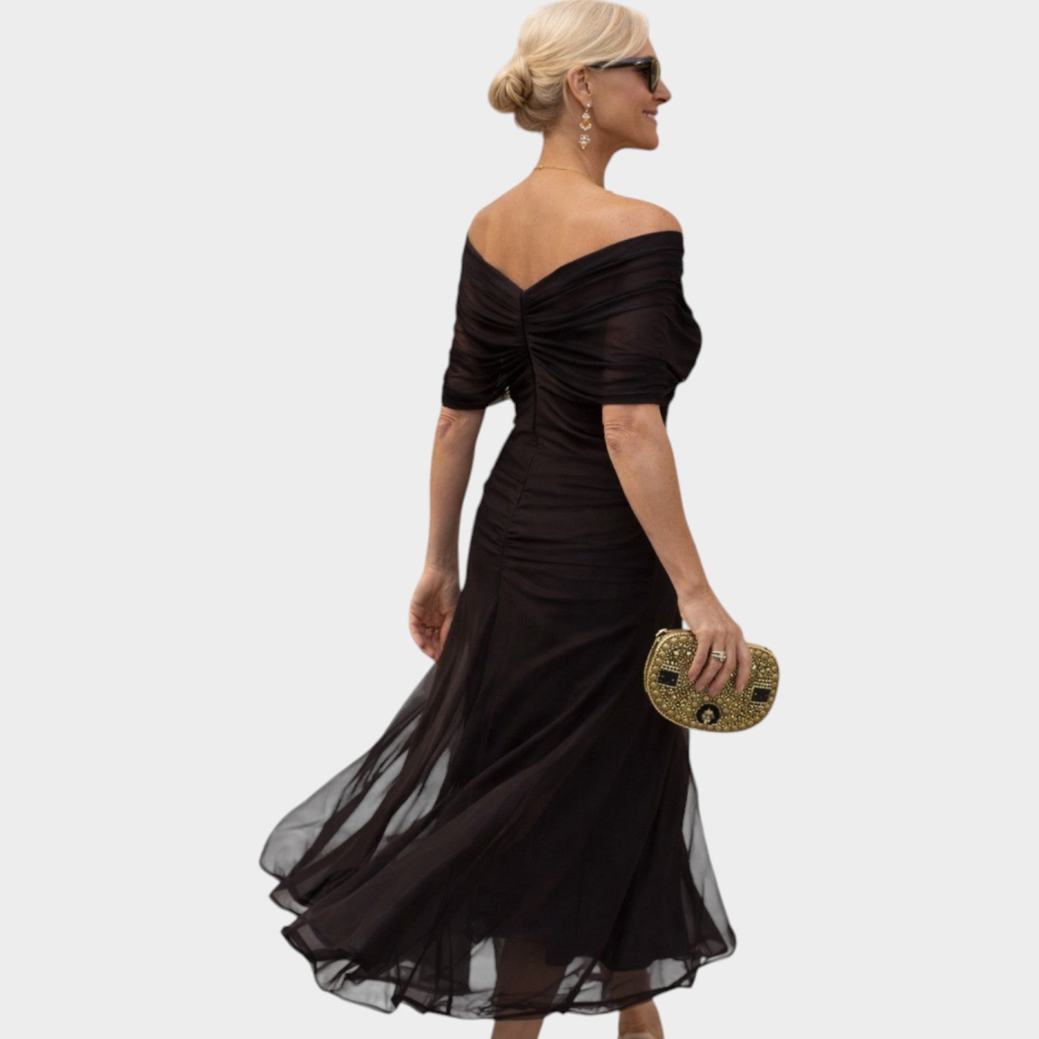 Off Shoulder Wedding Guest Maxi Dress