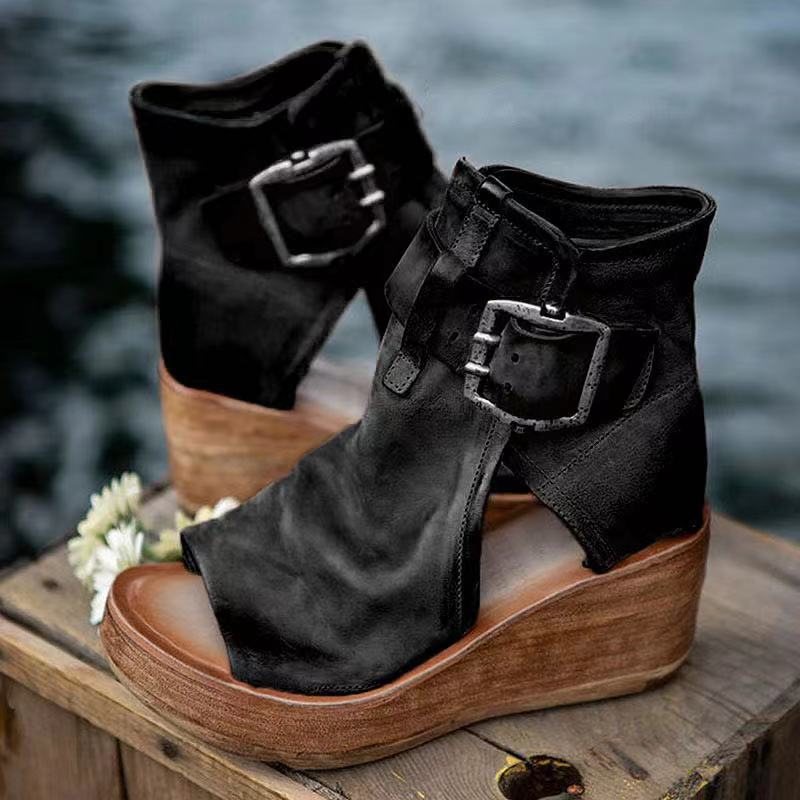 Dawn™ | Boho-Inspired Wedge Sandals with Buckle