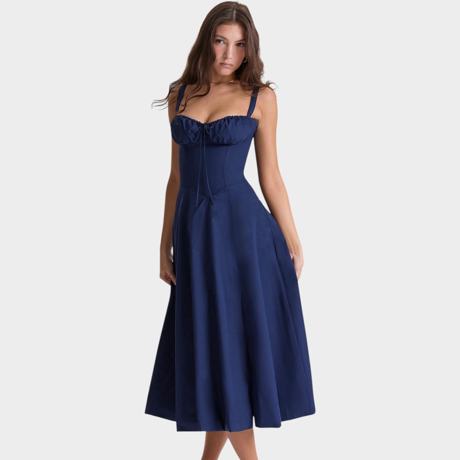 Corset Floral Summer Midi Dress
