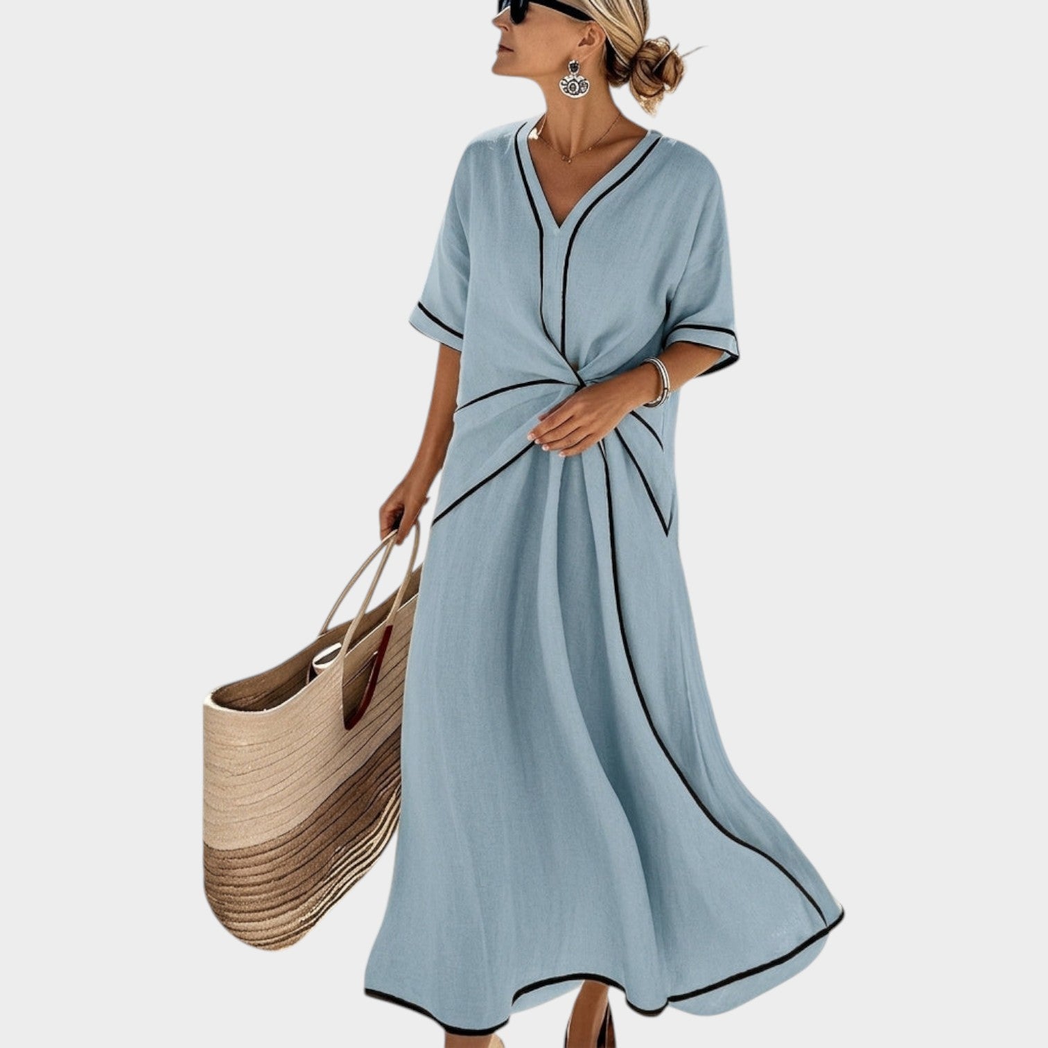 Twist Front Midi Dress