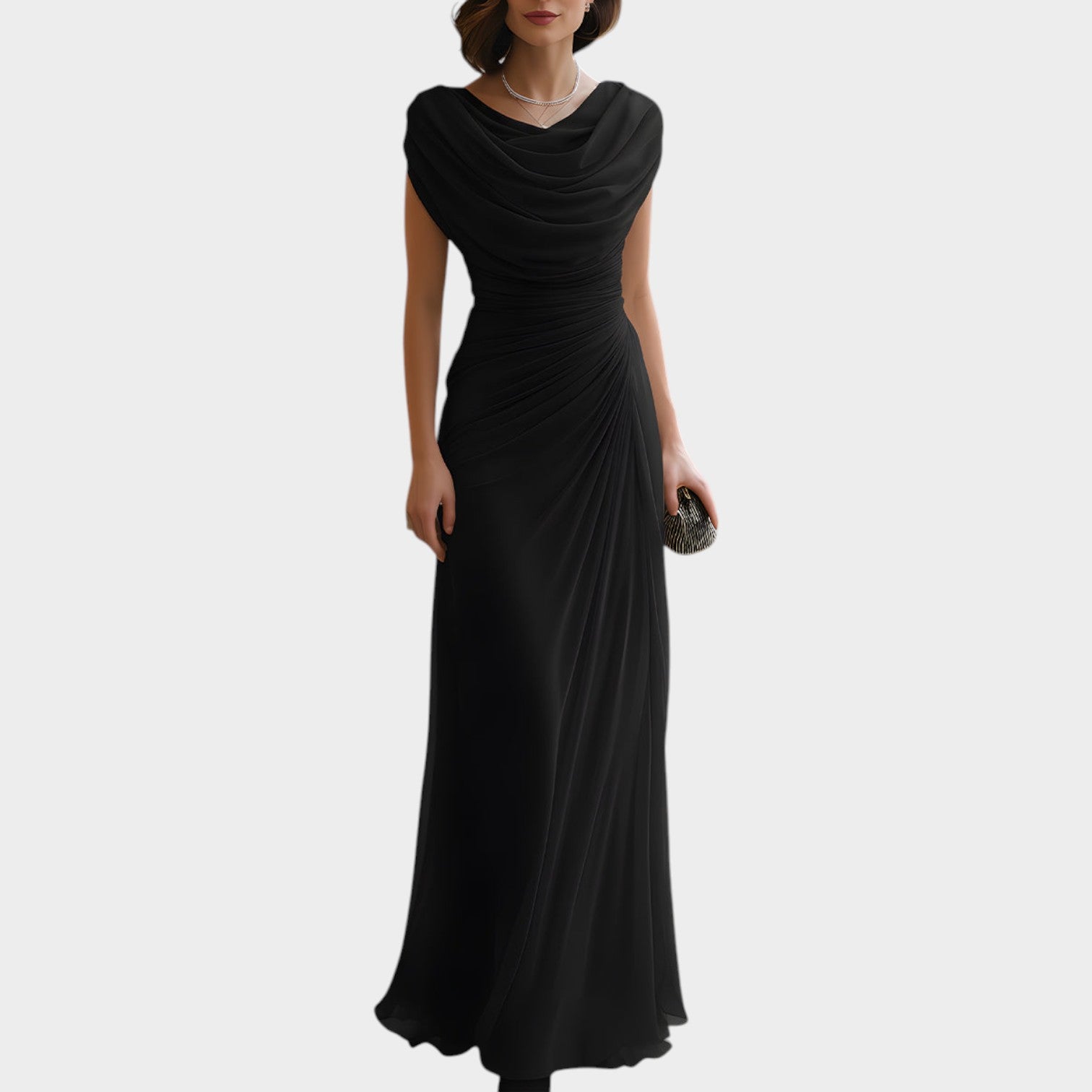 Sleeveless Ruched Formal Maxi Dress