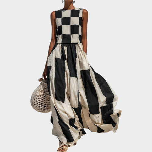 Women's Maxi Dress Flowy Vacation Colour Block