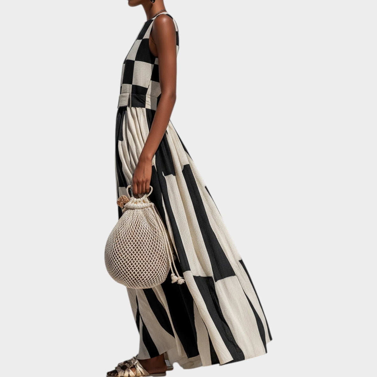 Women's Maxi Dress Flowy Vacation Colour Block