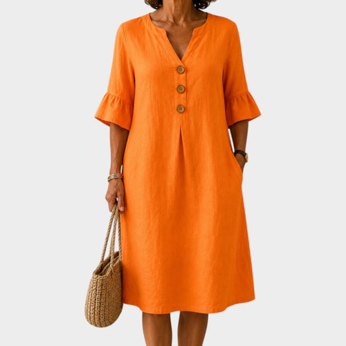 Women's Summer Mini Dress Casual Button-Up