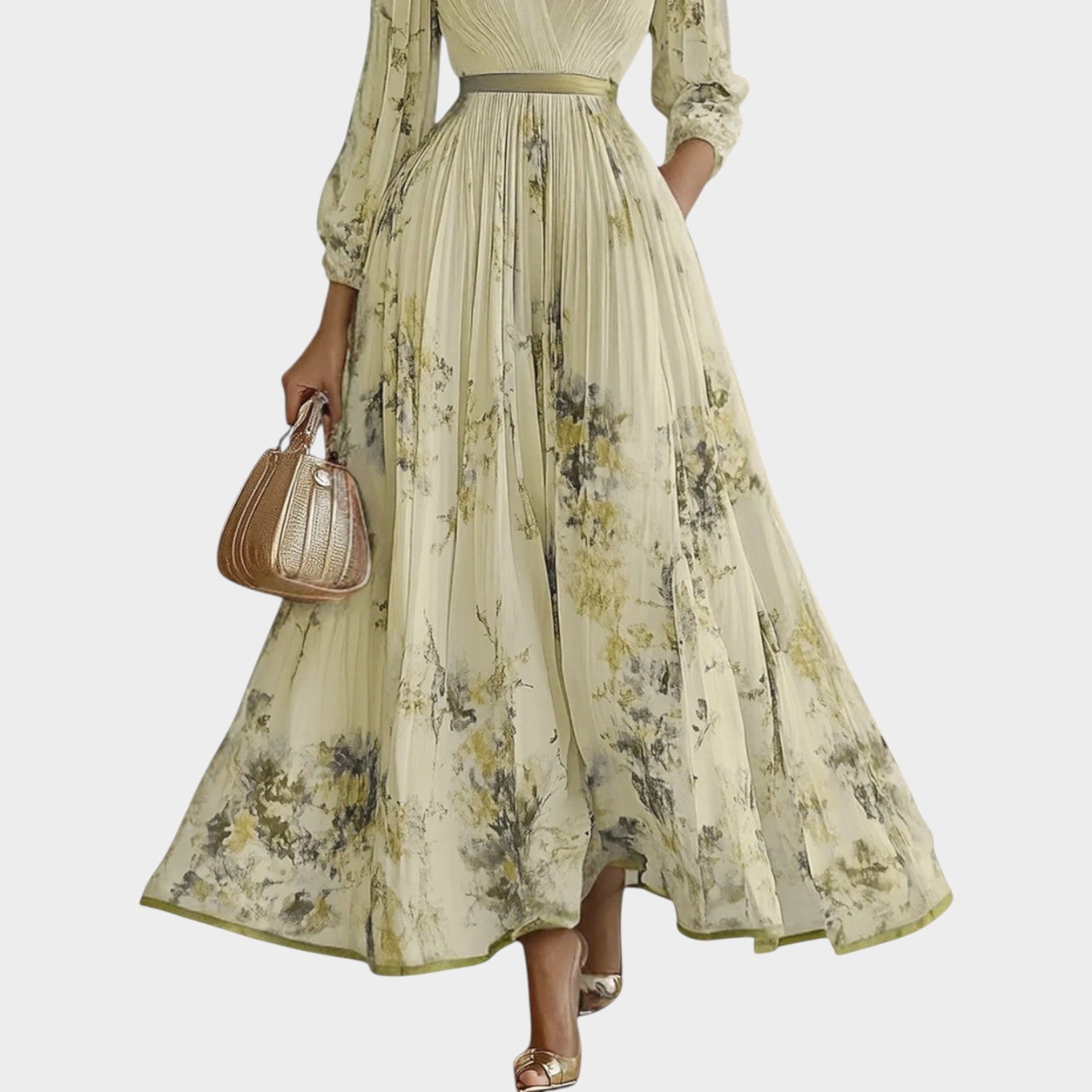 Floral Pleated Maxi Dress