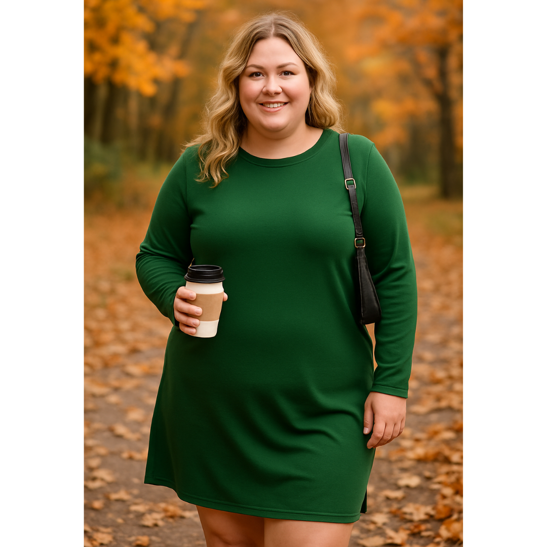 Alayah™ | Cozy Long Sleeve Round Neck Dress