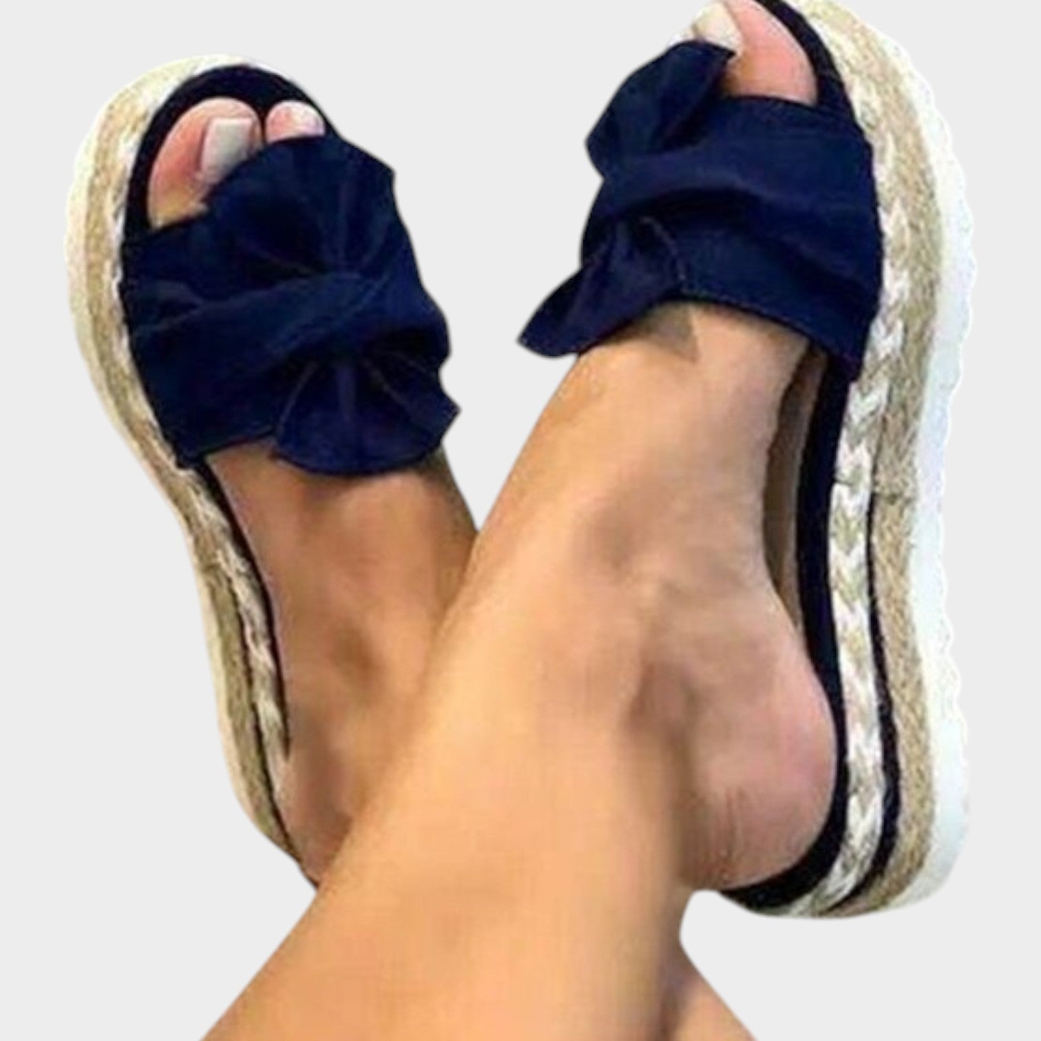 Espadrille Platform Slide Sandals