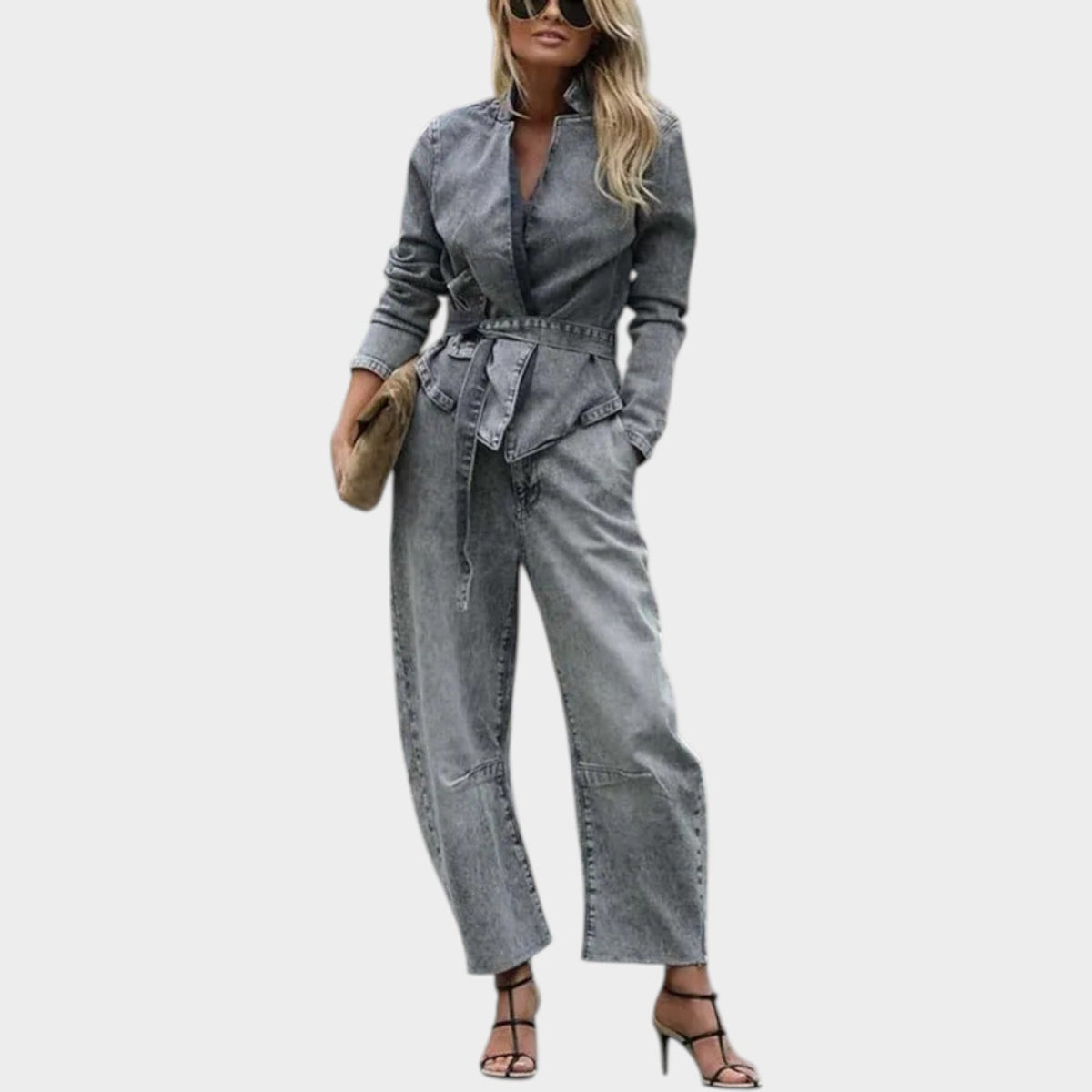 Women's Matching Set Casual Denim Jacket and Pants Set