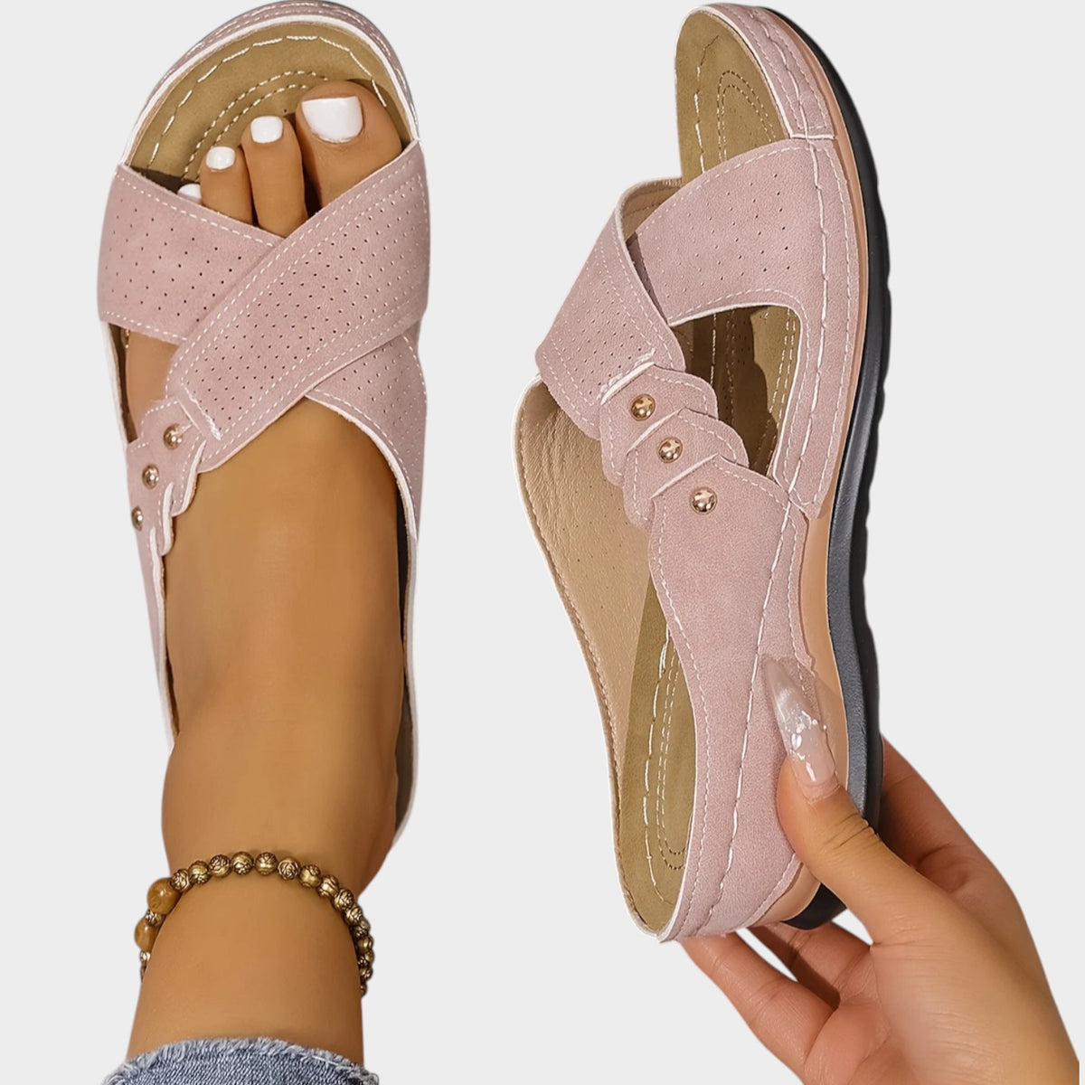 Women's Wedge Sandals with Cushioned Sole