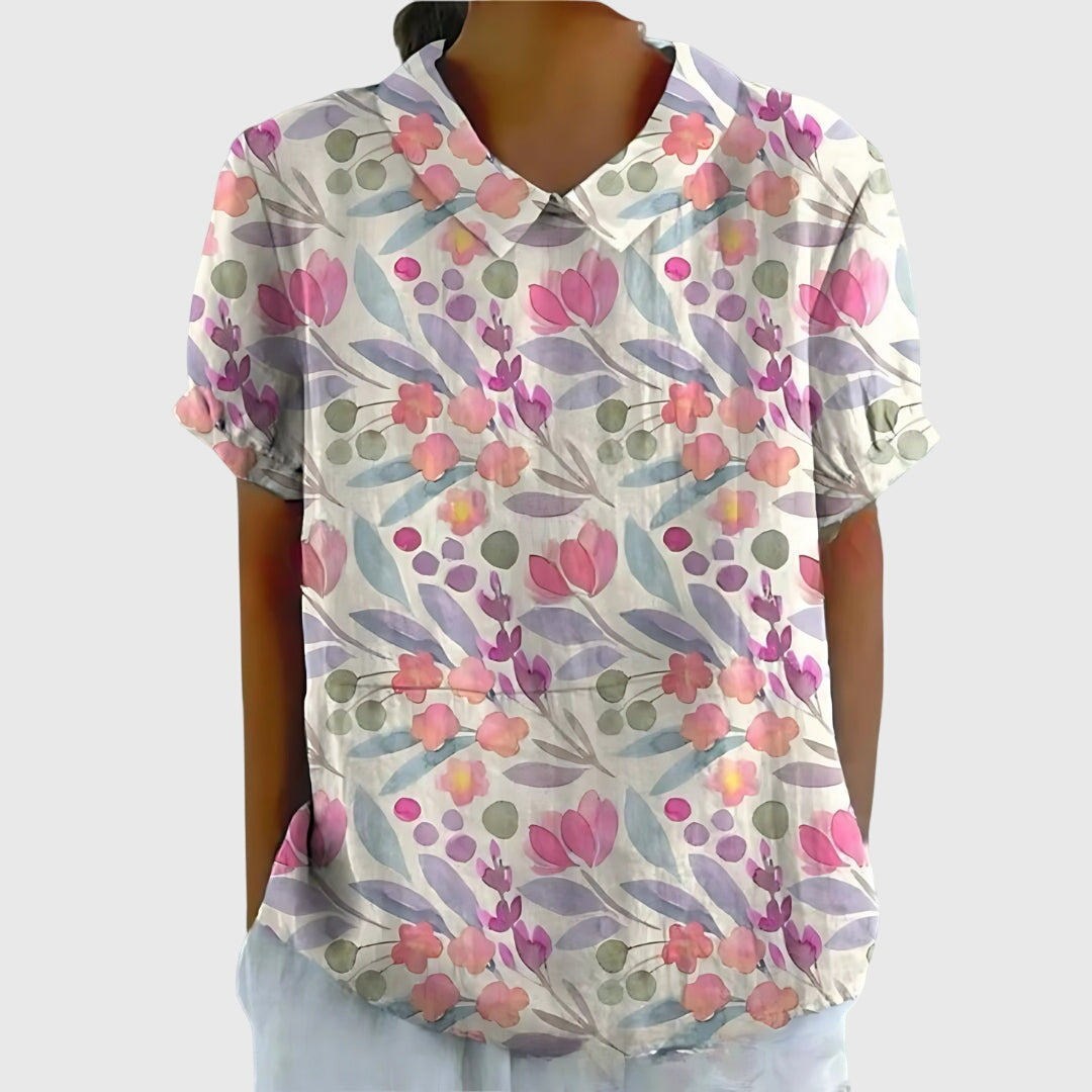 Short Sleeve Floral Blouse